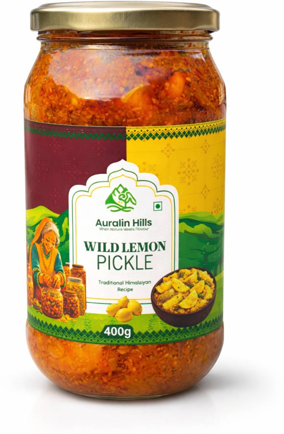 Auralin Hills Himalayan Wild Lemon Pickle 400g Lemon Pickle