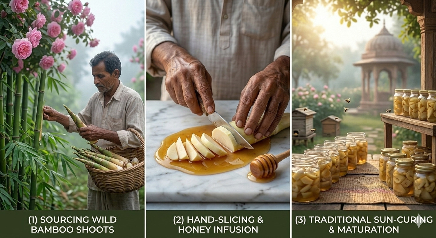Image of BINNER FARMS Bamboo Murabba in Raw Forest Honey -Bans ka Murabba -Bone Health & Height Growth Bamboo Murabba