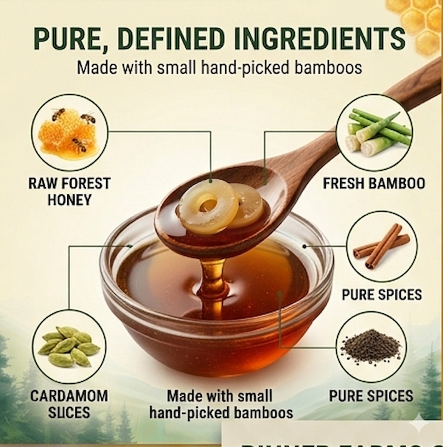 Image of BINNER FARMS Bamboo Murabba in Raw Forest Honey -Bans ka Murabba -Bone Health & Height Growth Bamboo Murabba