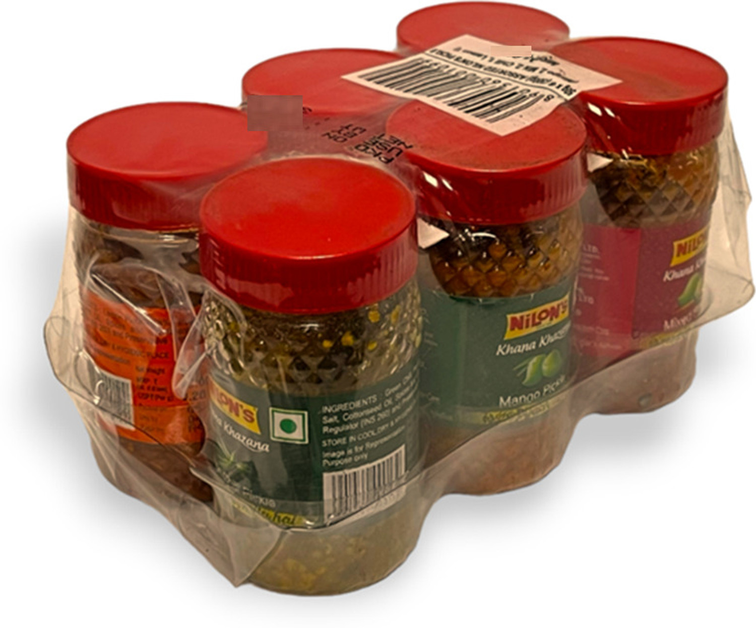 Image of Nilons Assorted Pickle Combo - Mango, Mixed, Lime & Chilli Mixed Pickle