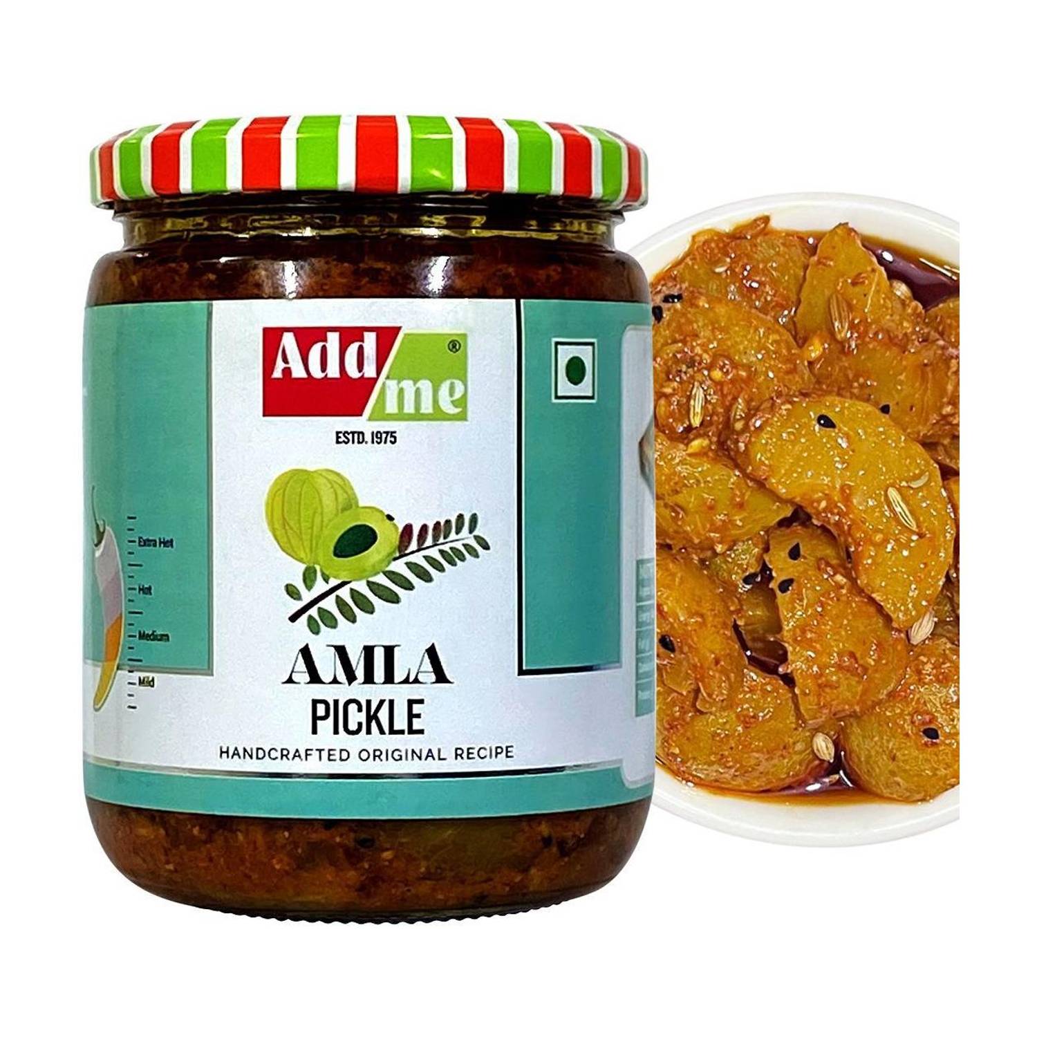 Add me Amla Pickle Seedless Amla Ka Achar homemade pickle- 500gm Glass Jar Amla Pickle