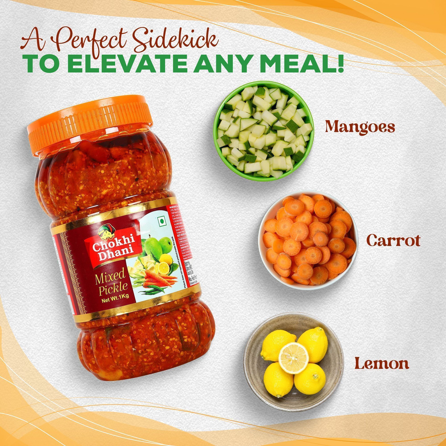 Image of Chokhi Dhani Foods Mix Achar Mango, Carrot, Lemon, Green Chilli Mixed Pickle