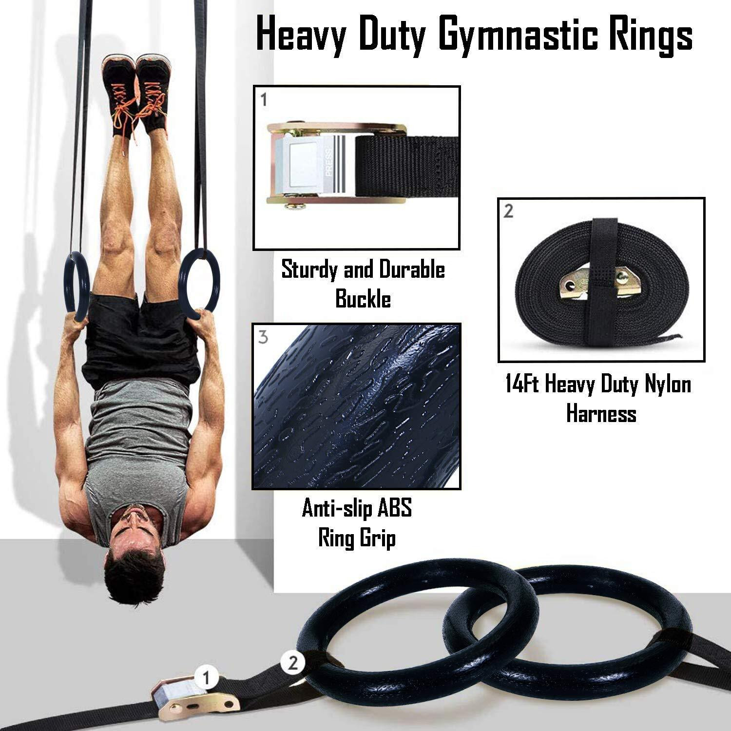 Image of Fitness Scout Gymnastic Rings with Heavy Duty Adjustable Straps for Gym, Home, Cross fit Pilates Ring (Multicolor)