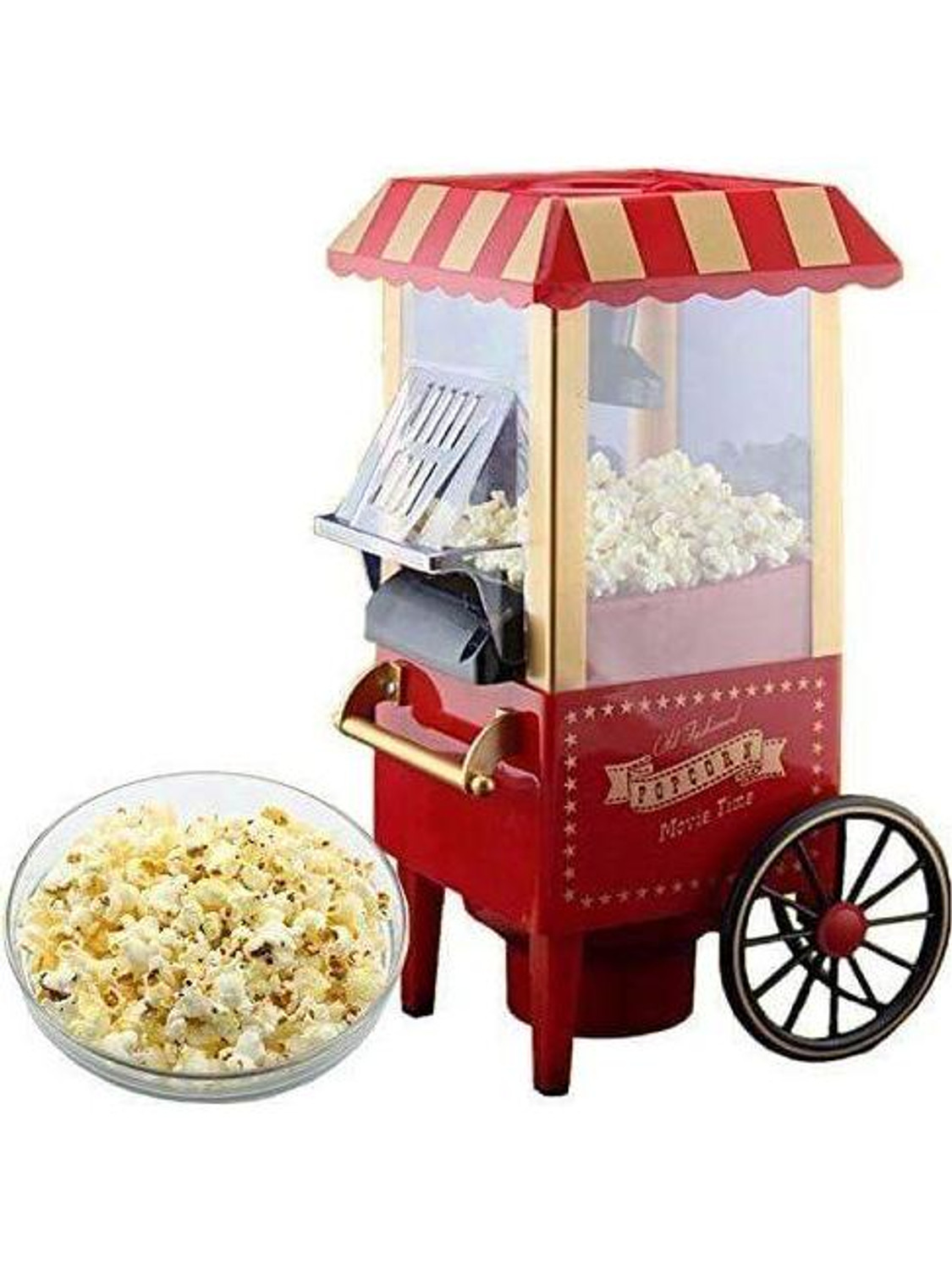 Image of stylecrafted 1200W Popcorn Machine for Home Large Capacity Fast Popping Maker big-popcorn-maker-red-1200w-8 500 g Popcorn Maker