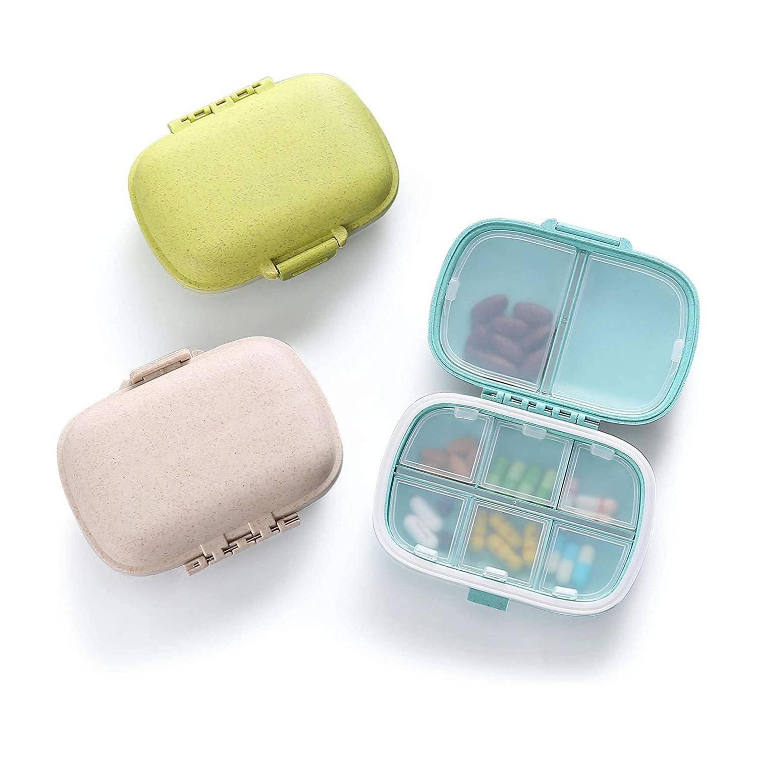 BELENZO Pill Medicine Organizer Storage Box with 8 Compartments Pill Medicine Organizer Storage Box Pill Box