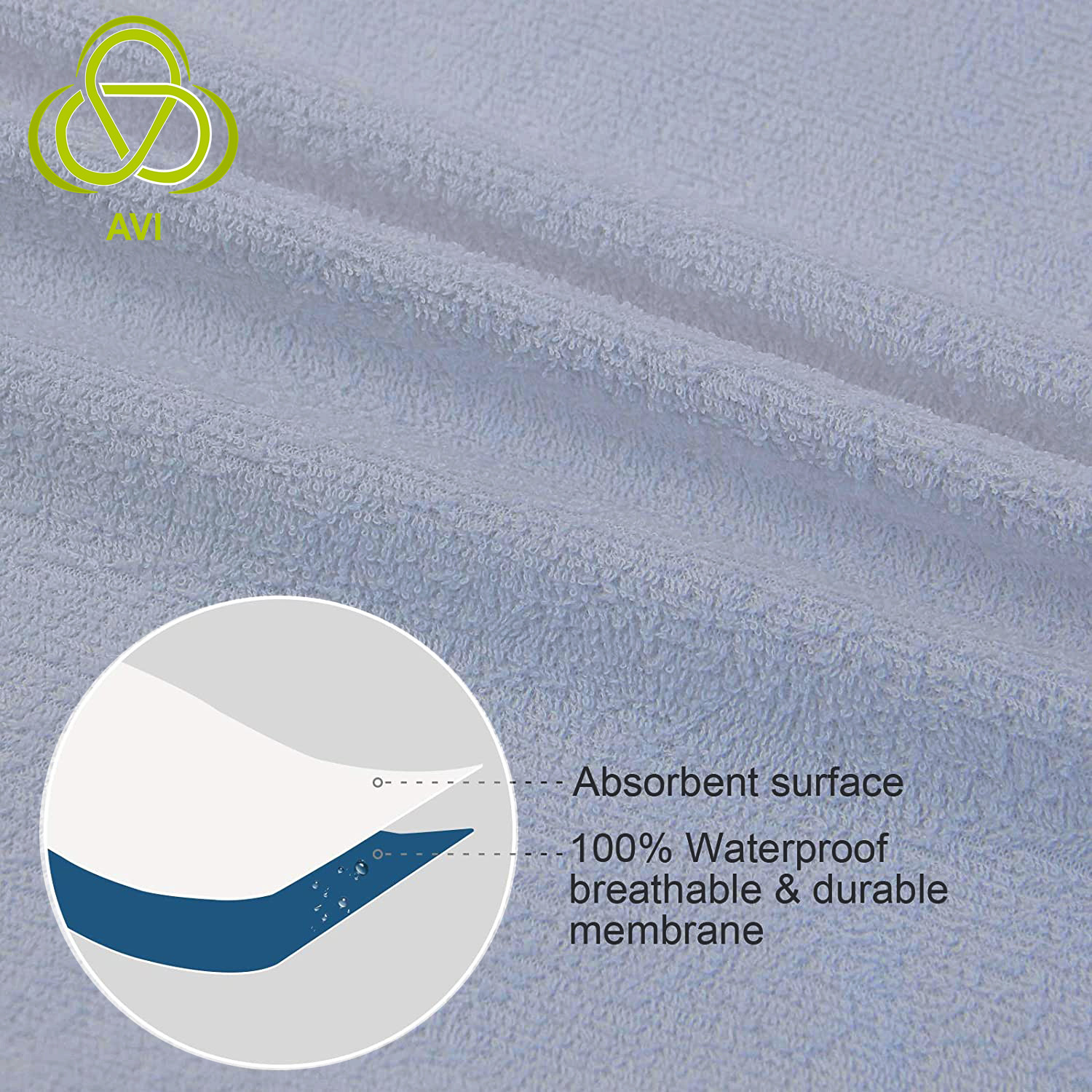 Image of AVI Plain Plain Filled Zipper Standard Size Pillow Protector