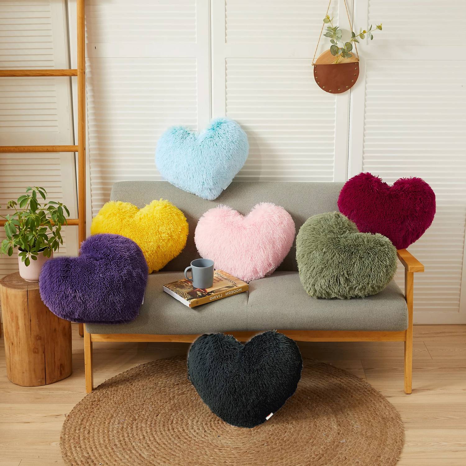 Wondershala heart pillow soft toy Black heart shape cushion - 32