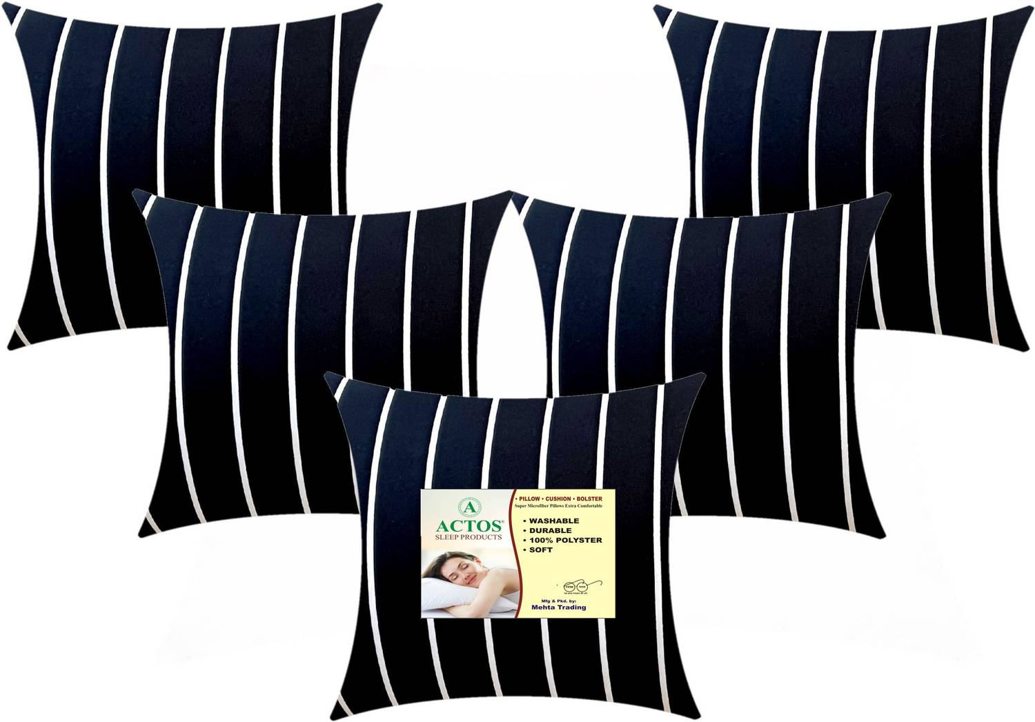 ACTOS Microfibre Cushion Pack of 5 Stripes