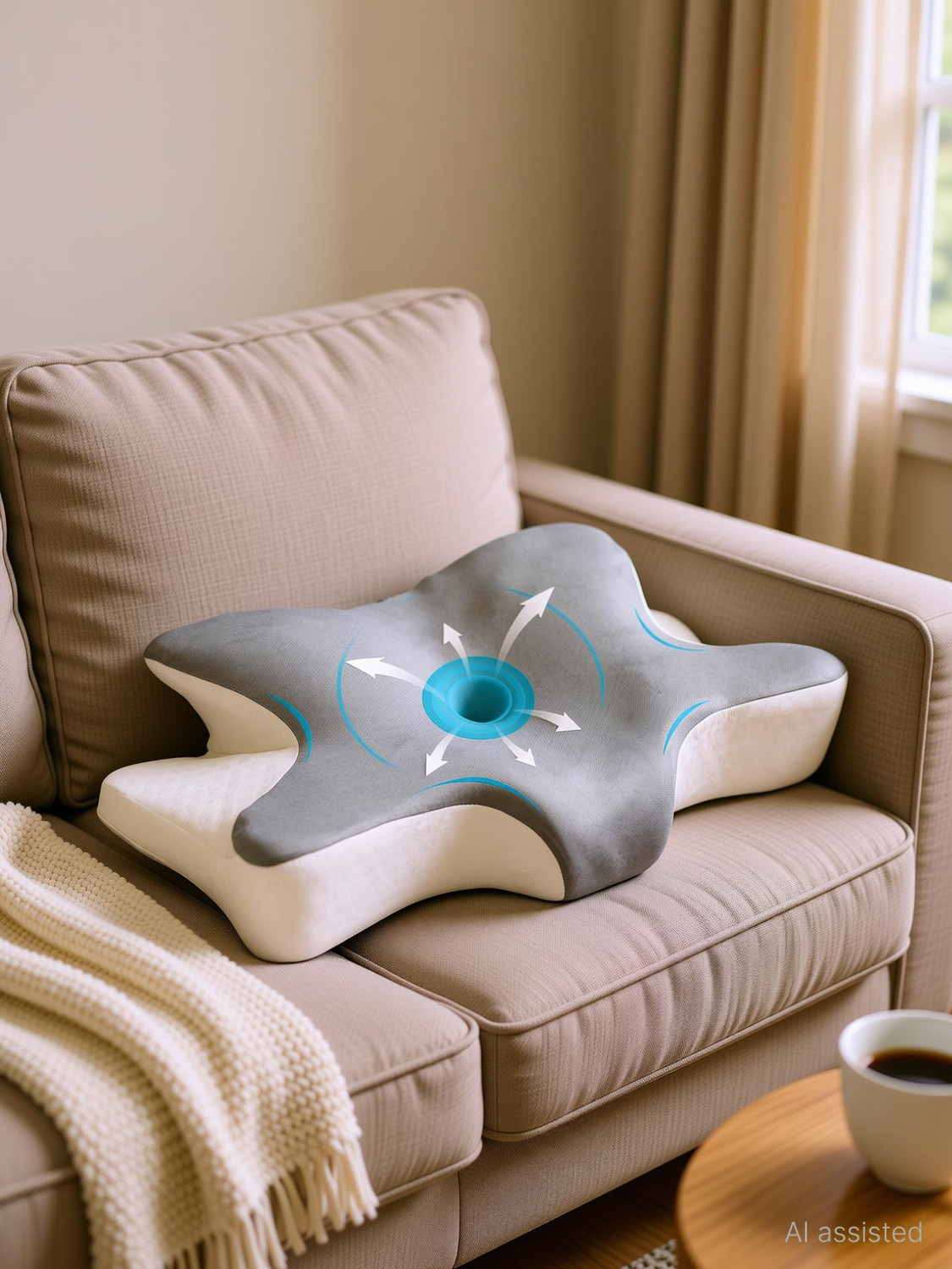 Image of WELLGIVER Memory Foam Cervical Pack of 1 Solid Ergonomic Head and Neck Alignment Design For Neck Pain Relief