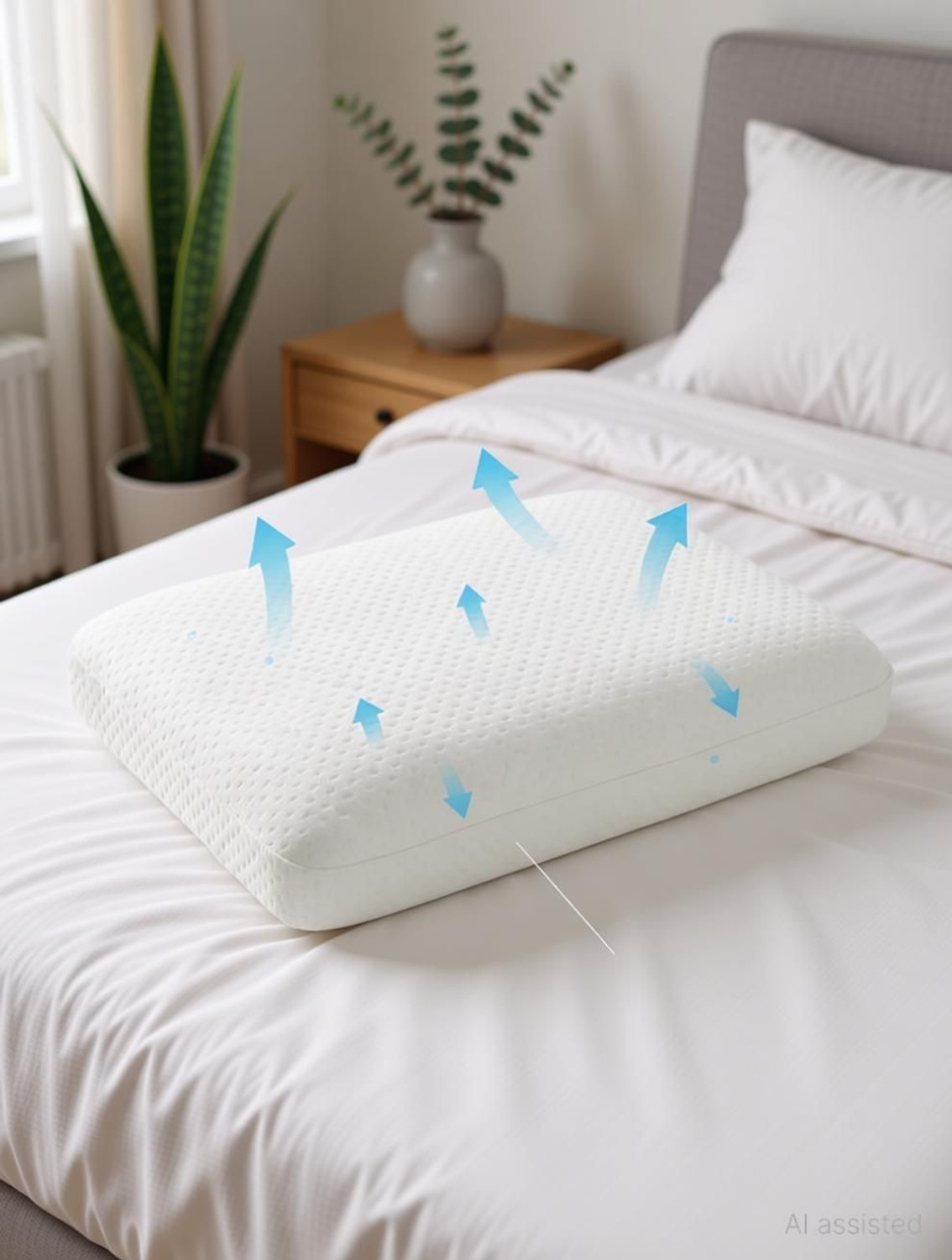 Image of FRIDUP Memory Foam Sleeping Pillow Pack of 1 Geometric