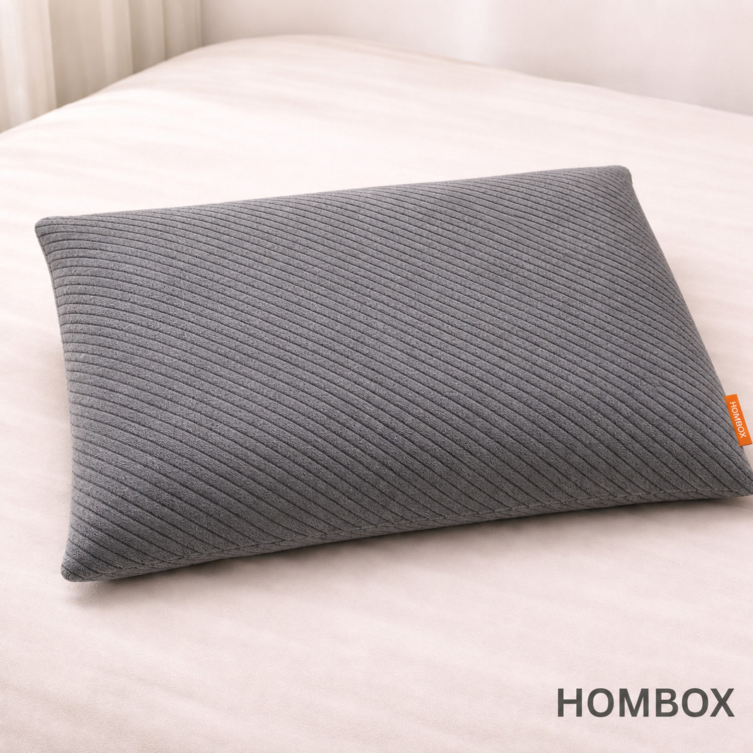 Image of HOMBOX Memory Foam Orthopaedic Pillow Pack of 2 Stripes Memory Foam King Size Pillow