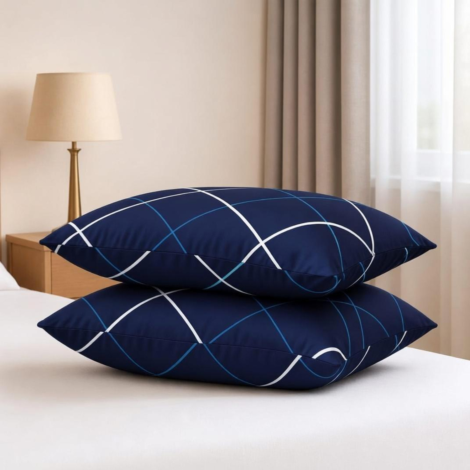 Image of DK Group Microfibre Sleeping Pillow Pack of 2 Solid PLWA-5566