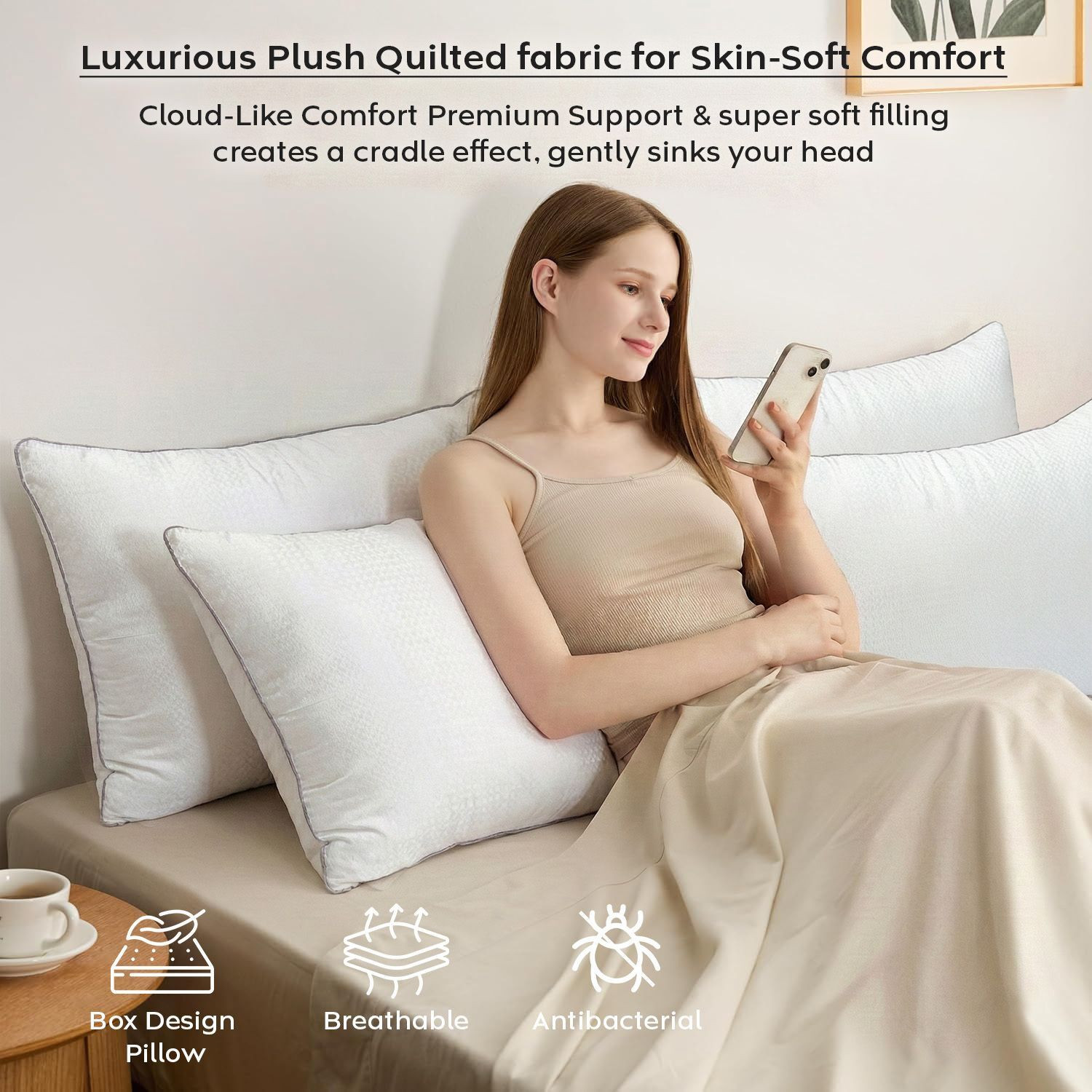 Image of AYKA Microfibre Sleeping Pillow Pack of 1 Solid Soft Microfiber Pillows