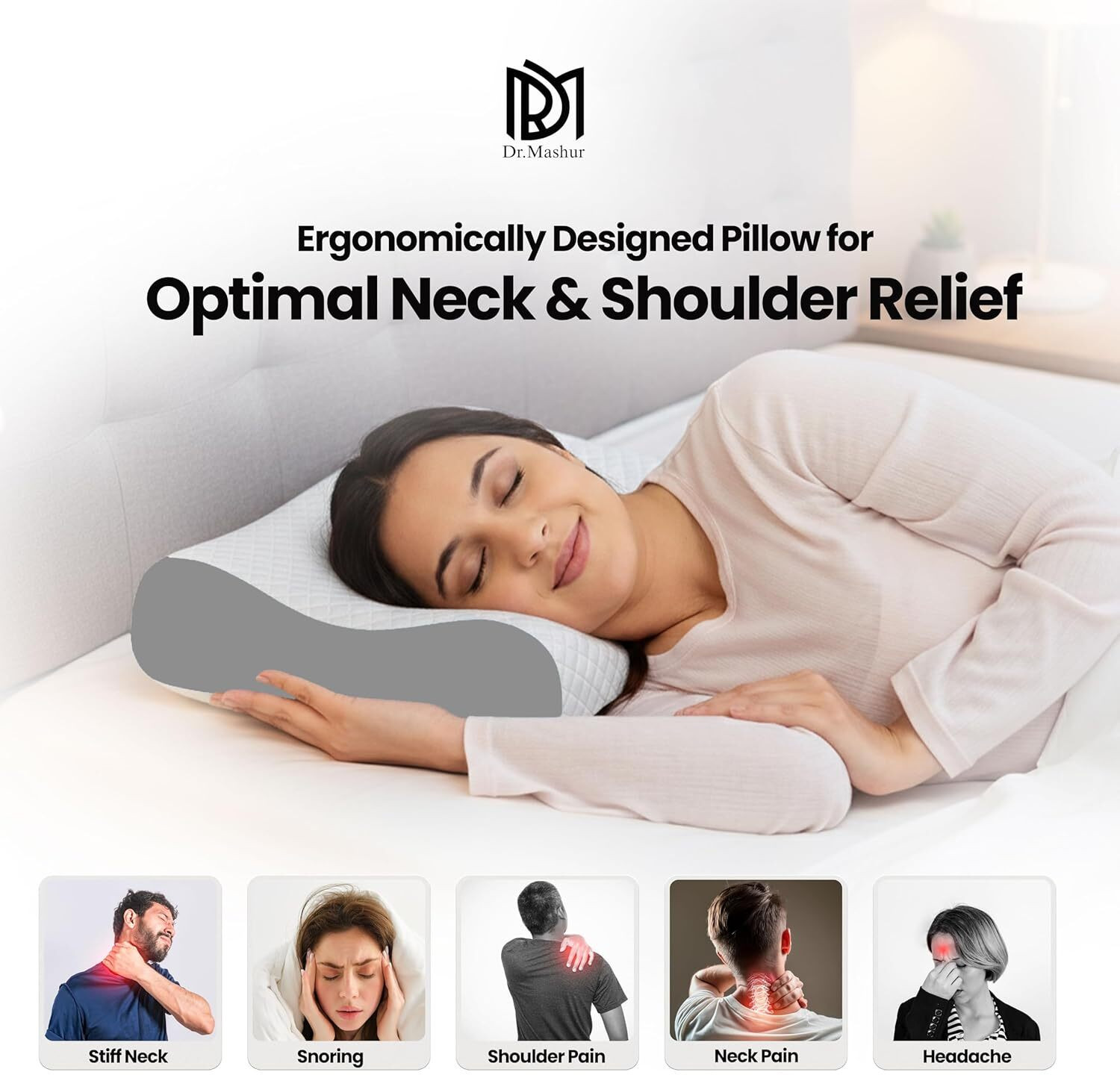 Image of Flipkart Perfect Homes Memory Foam Sleeping Pillow Pack of 2 Stripes