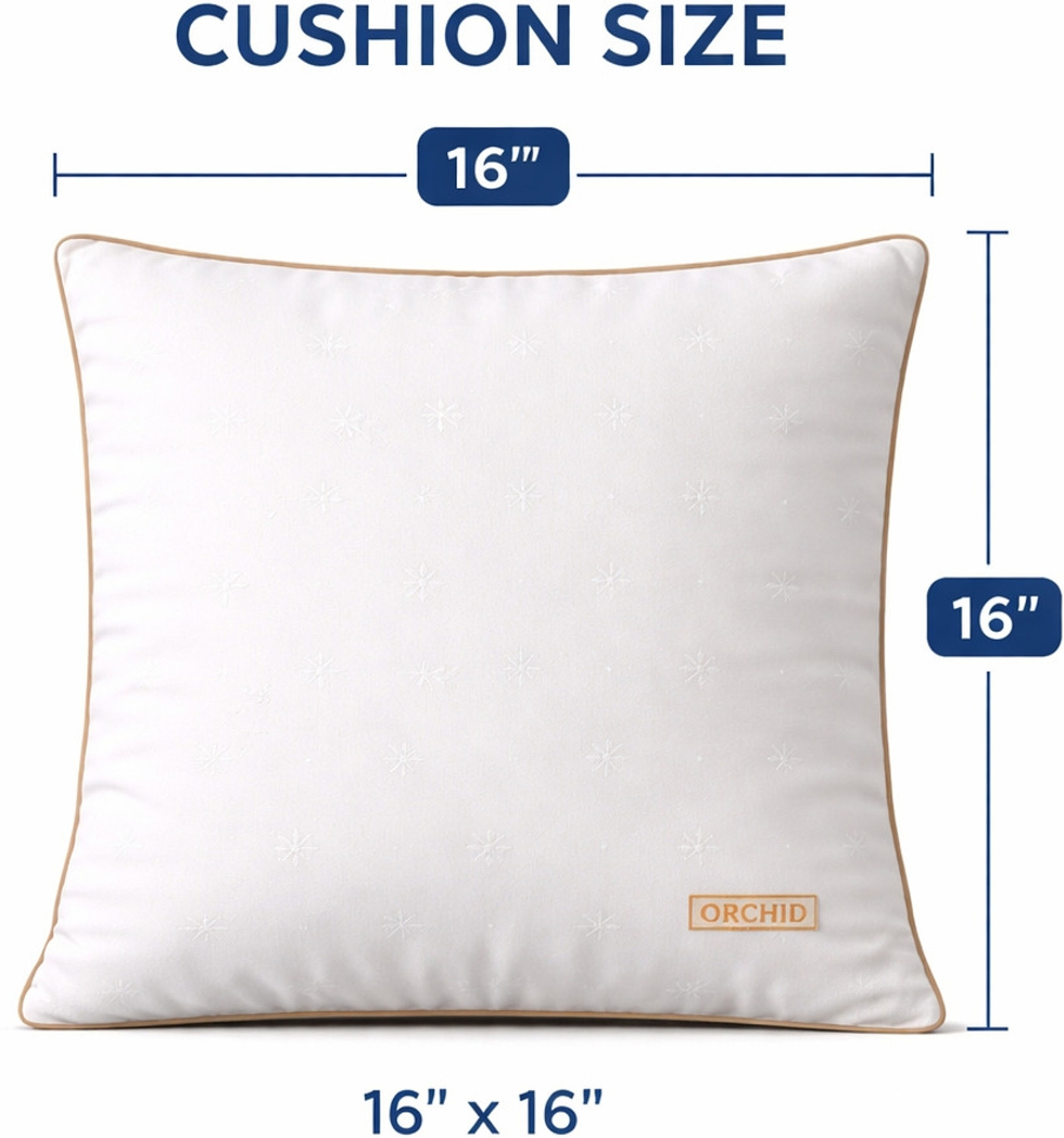 Image of Orchid Pillows Microfibre Cushion Pack of 2 Solid 16 x 16 (White)