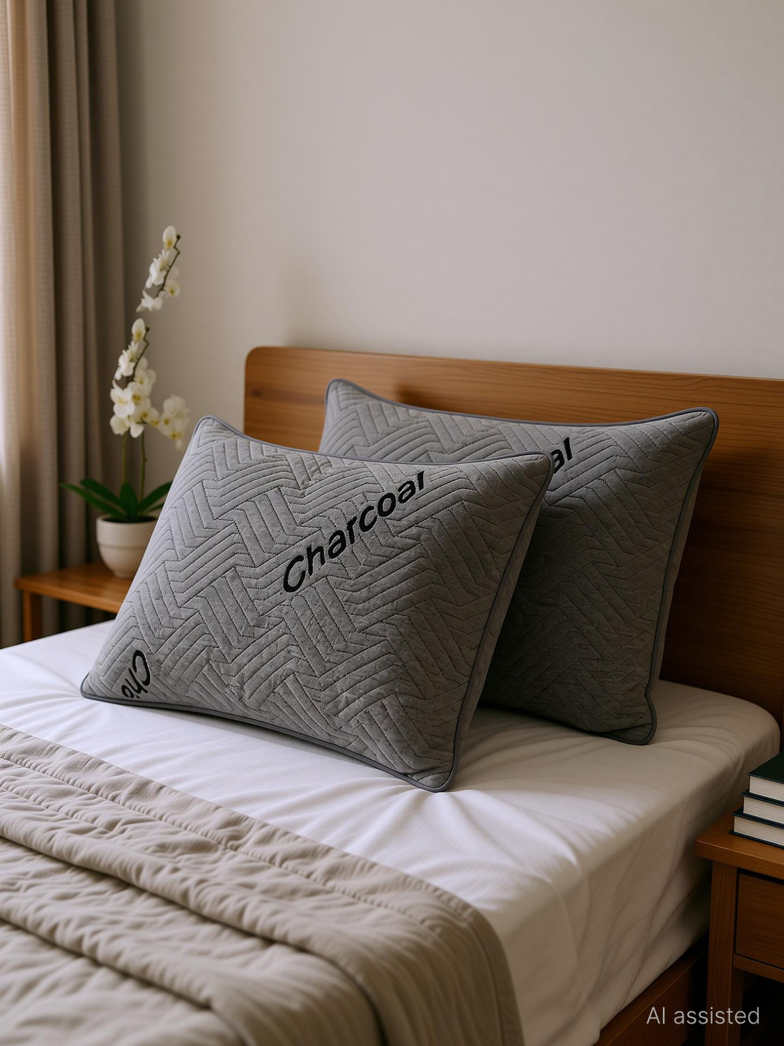 Image of AYKA Microfibre Sleeping Pillow Pack of 2 Solid Soft Microfiber Pillow for Sleeping