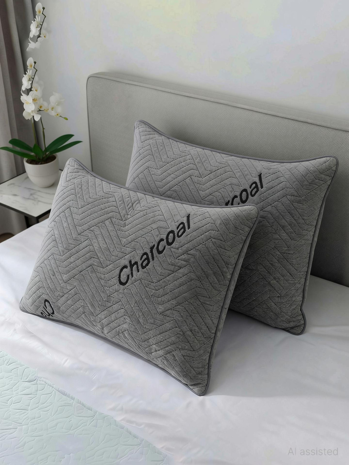 Image of AYKA Microfibre Sleeping Pillow Pack of 2 Solid Soft Microfiber Pillow for Sleeping