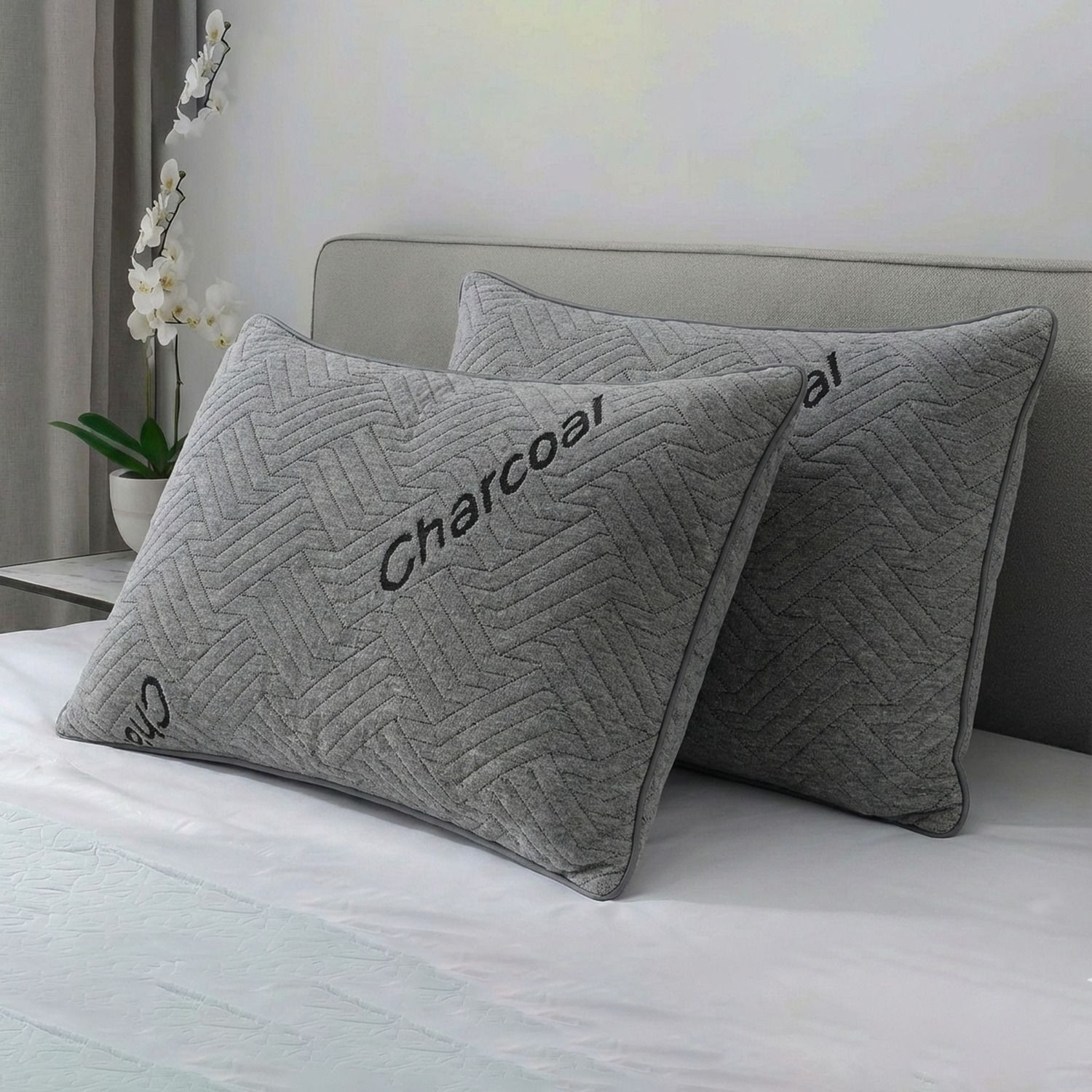 Image of AYKA Microfibre Sleeping Pillow Pack of 2 Solid Soft Microfiber Pillow for Sleeping