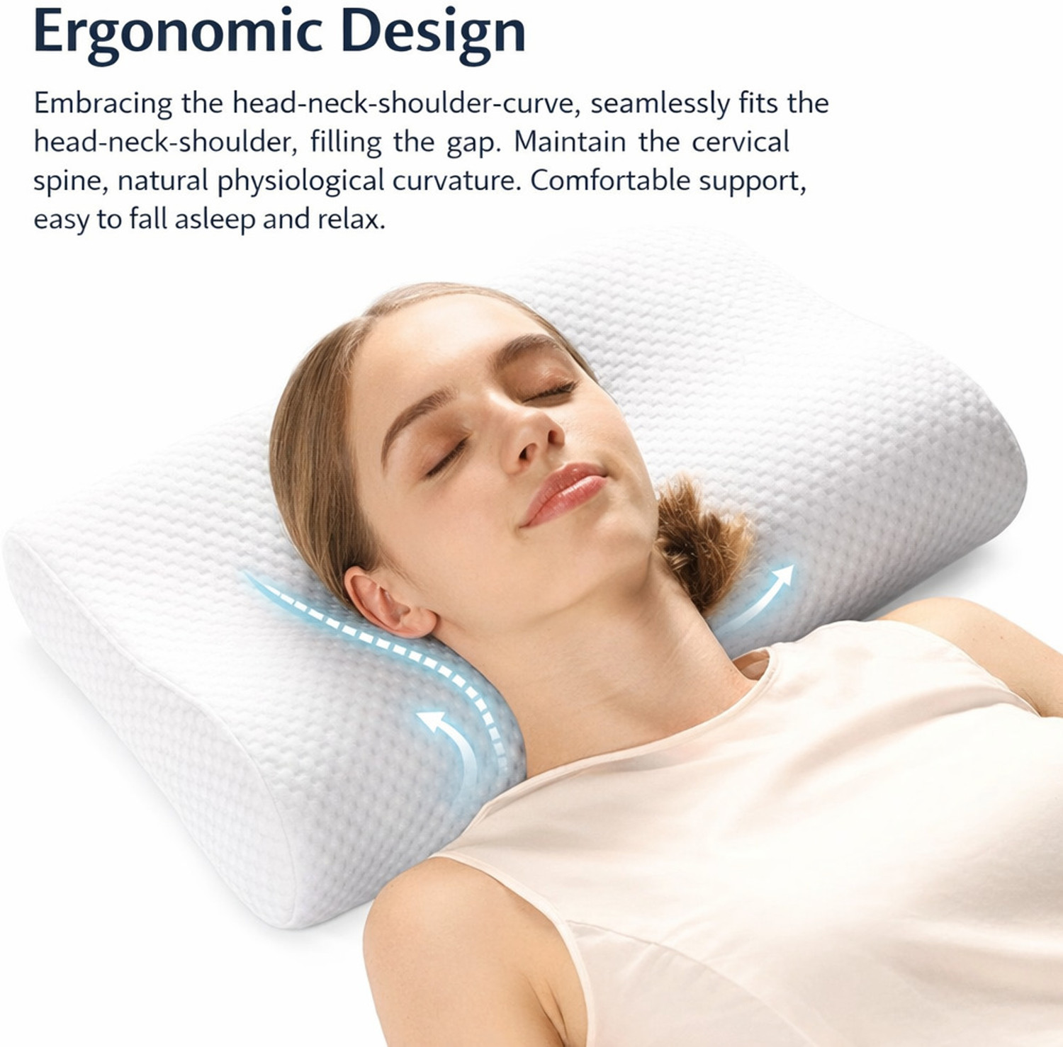 Image of sleepyoga OrthoContour Memory Foam Pillow /Cervical Support Contour Pillow /NeckCare Head Support
