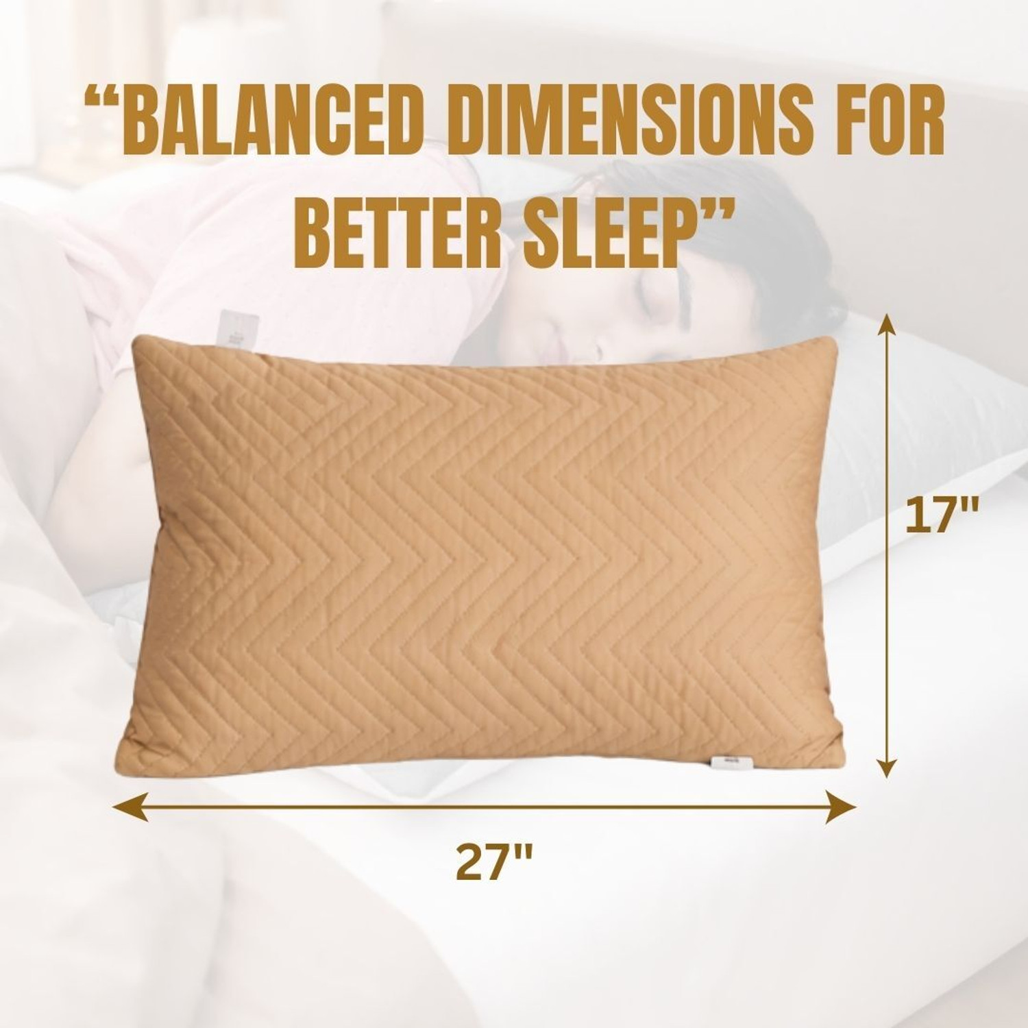 Image of Luxora Microfibre Sleeping Pillow Pack of 1 Geometric Luxury (Beige and White)