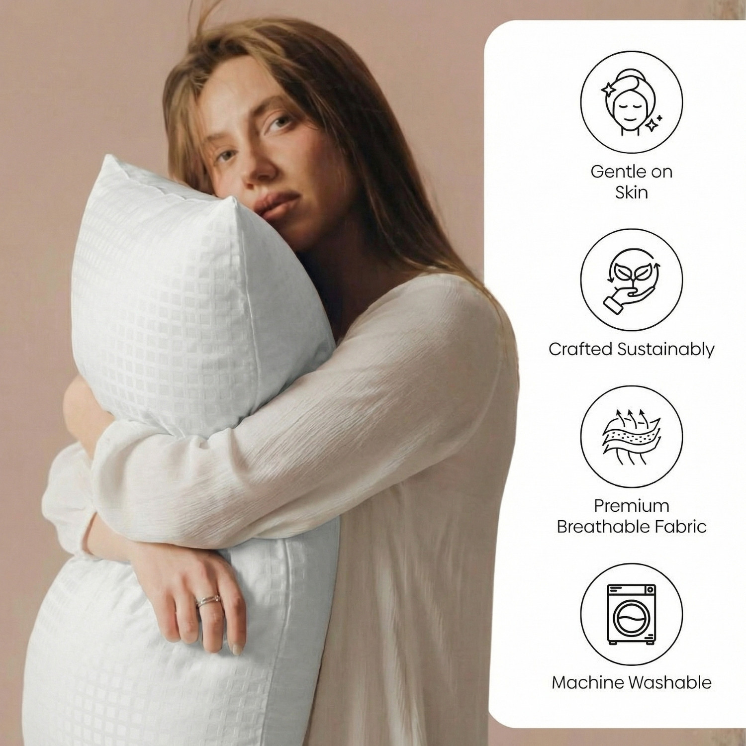 Image of haus & kinder Microfibre Body Pillow Pack of 2 Solid