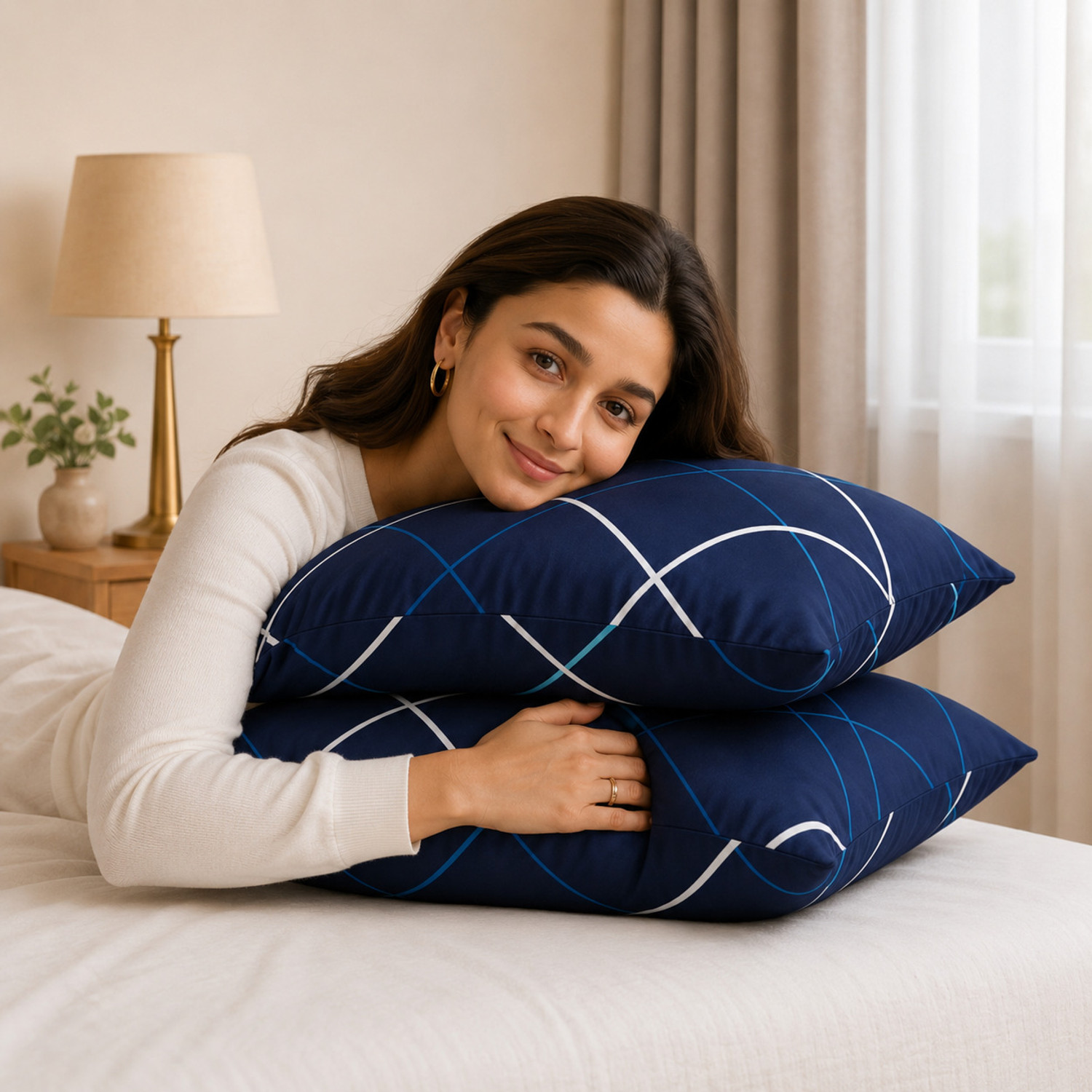 Image of DK Group Microfibre Sleeping Pillow Pack of 2 Solid PLWA-5566