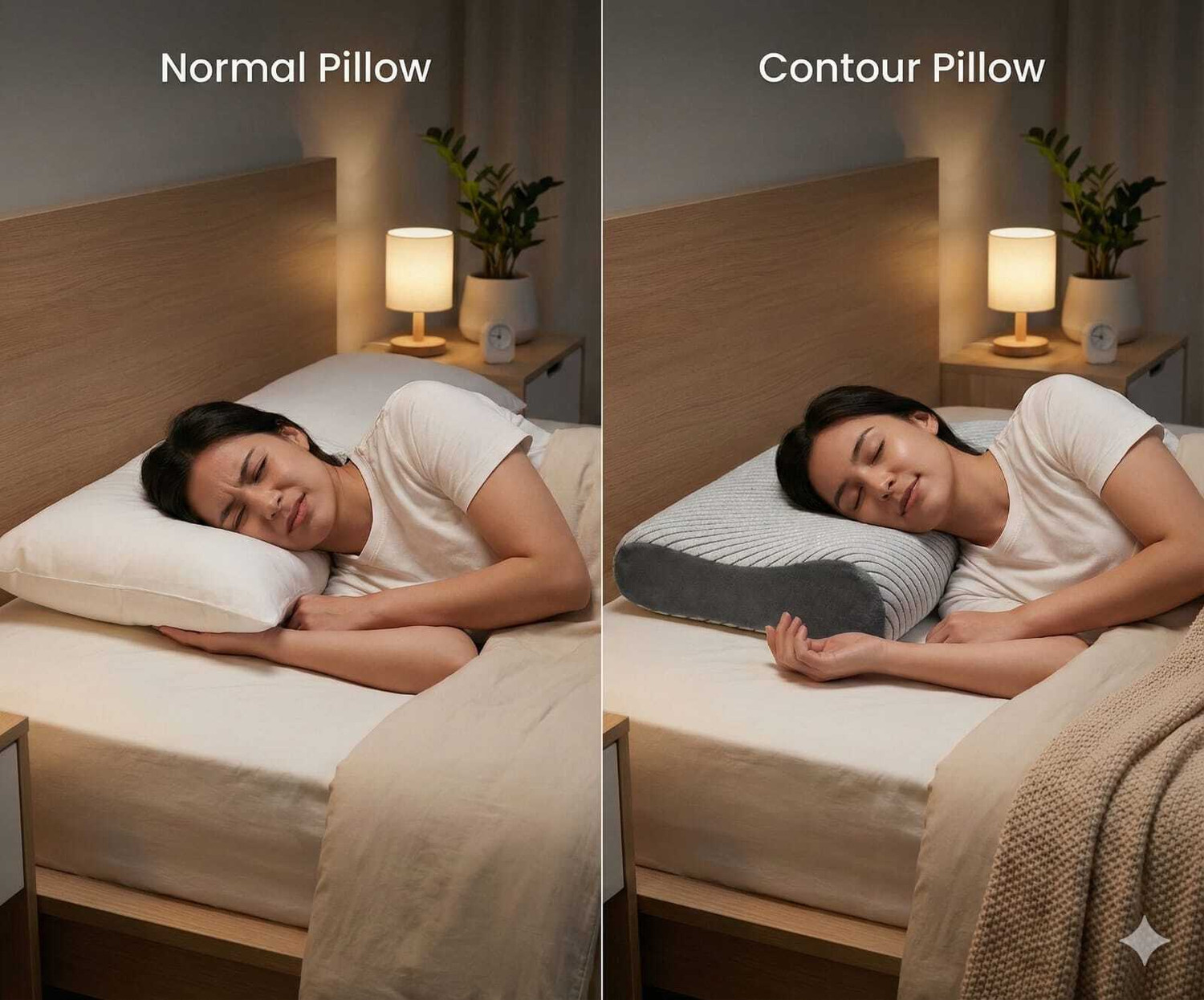 Image of COO RIZZ Nap time Anytime Foam Orthopaedic Pillow Pack of 1 Stripes PU Foam Cervical Contour Pillow, Stomached, Anti-Snoring, Side Sleepers