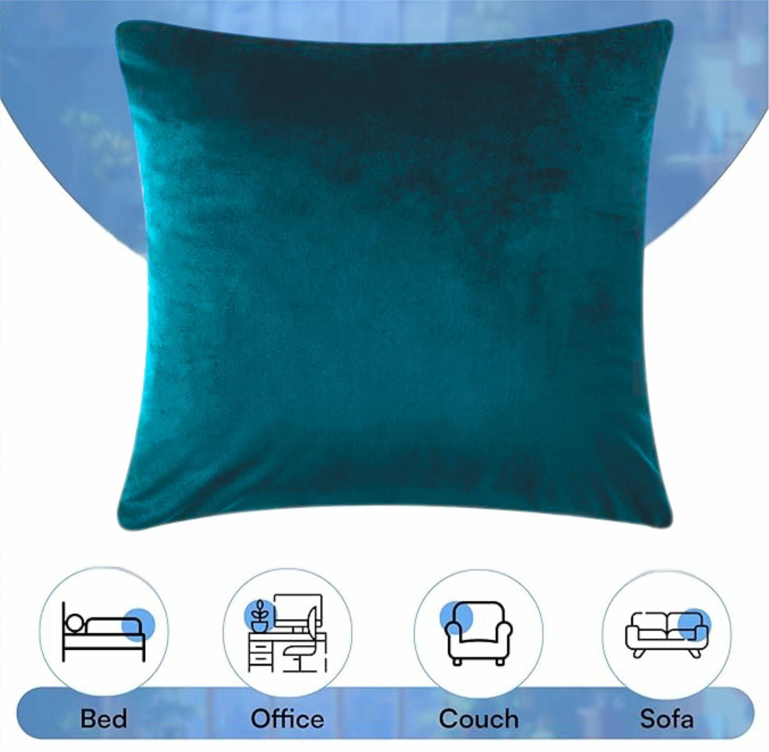 Image of maatrikaa Microfibre Cushion Pack of 4 Solid - Maatrikaa Velvet Luxury Throw Pillow for Sofa and Bed