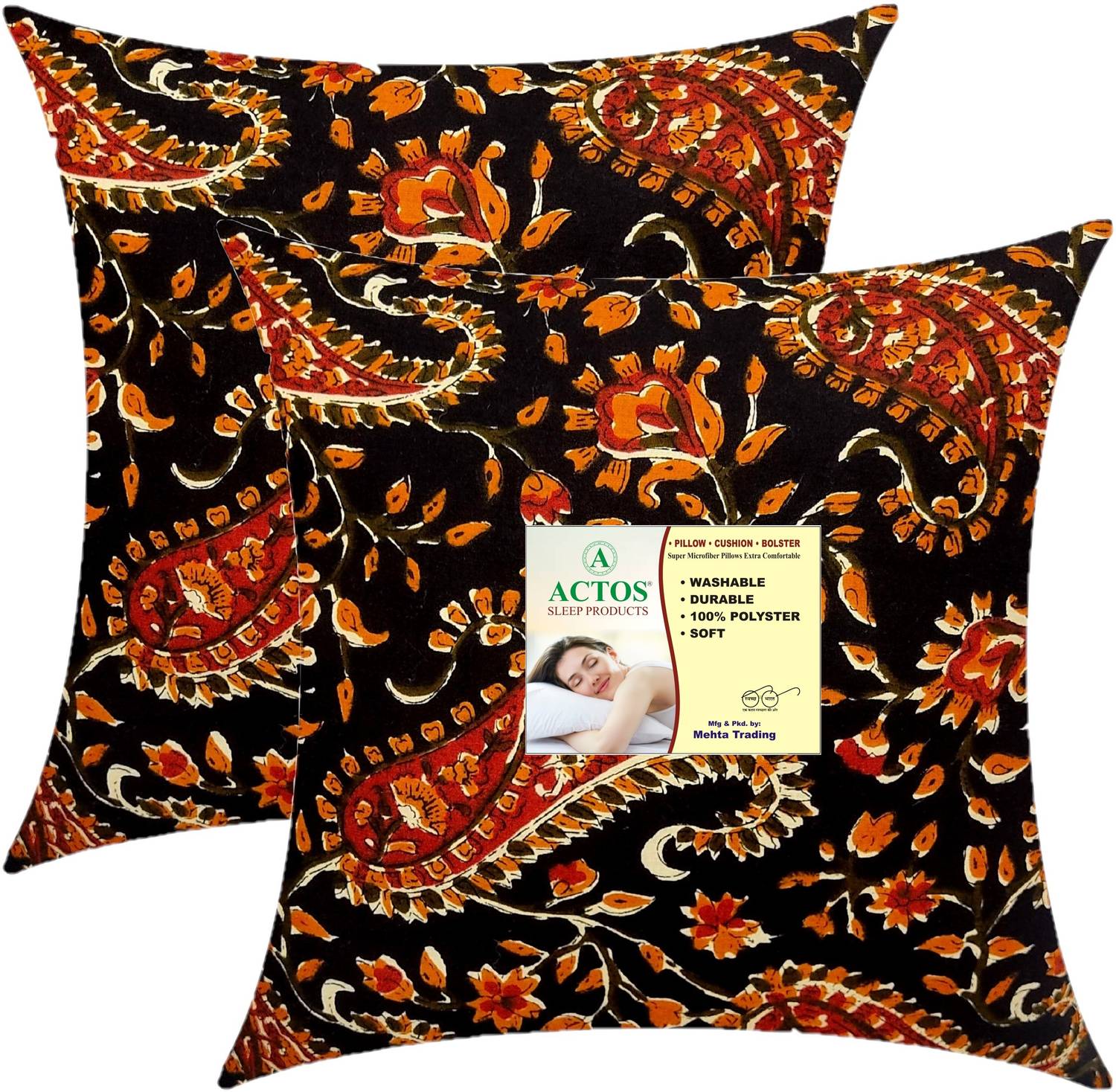 ACTOS Microfibre Cushion Pack of 2 Floral