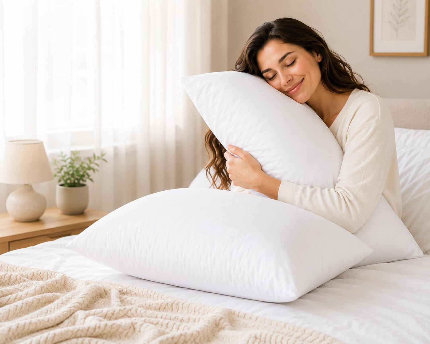 Image of JDX Polyester Fibre Sleeping Pillow Pack of 2 Solid