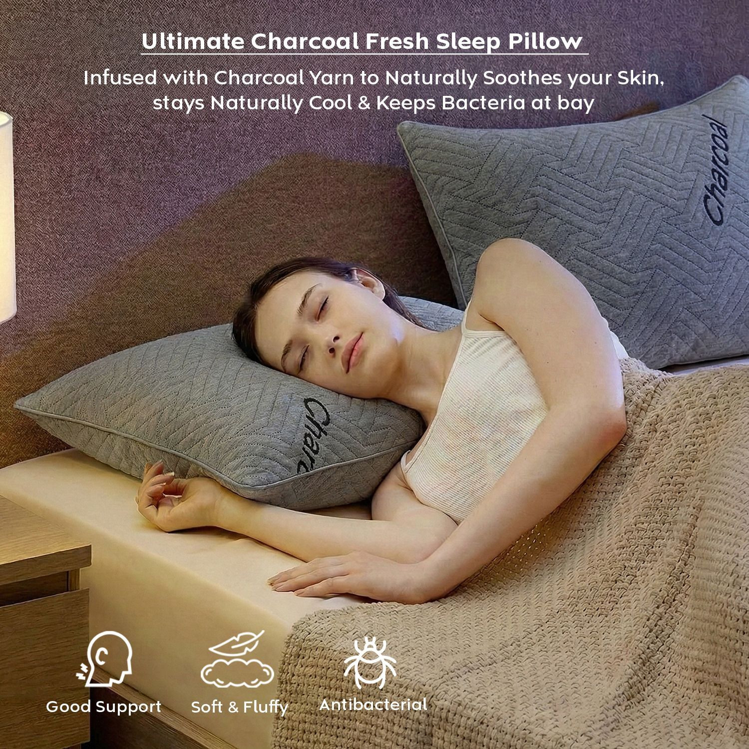 Image of AYKA Microfibre Sleeping Pillow Pack of 1 Solid Soft Microfiber Pillow for Sleeping