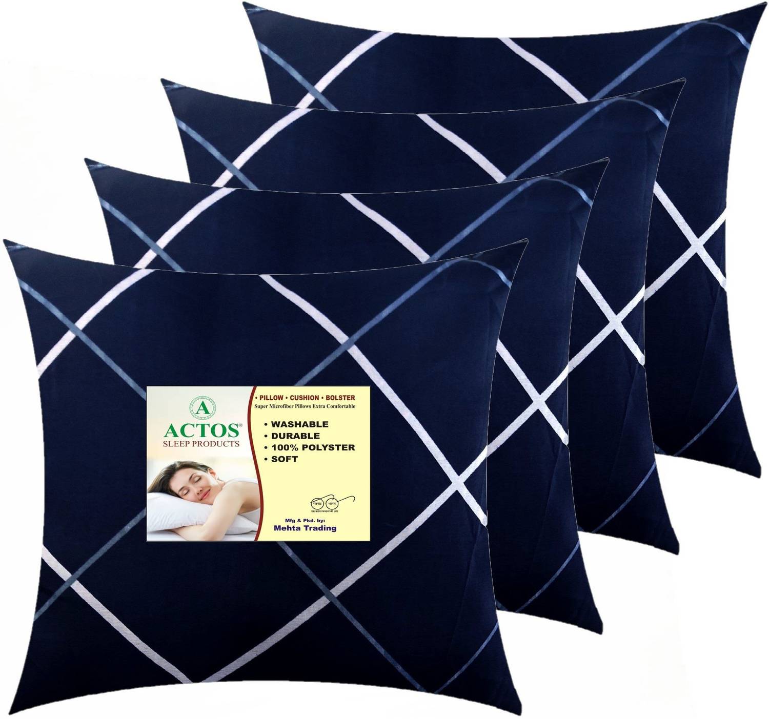 ACTOS Microfibre Cushion Pack of 4 Geometric