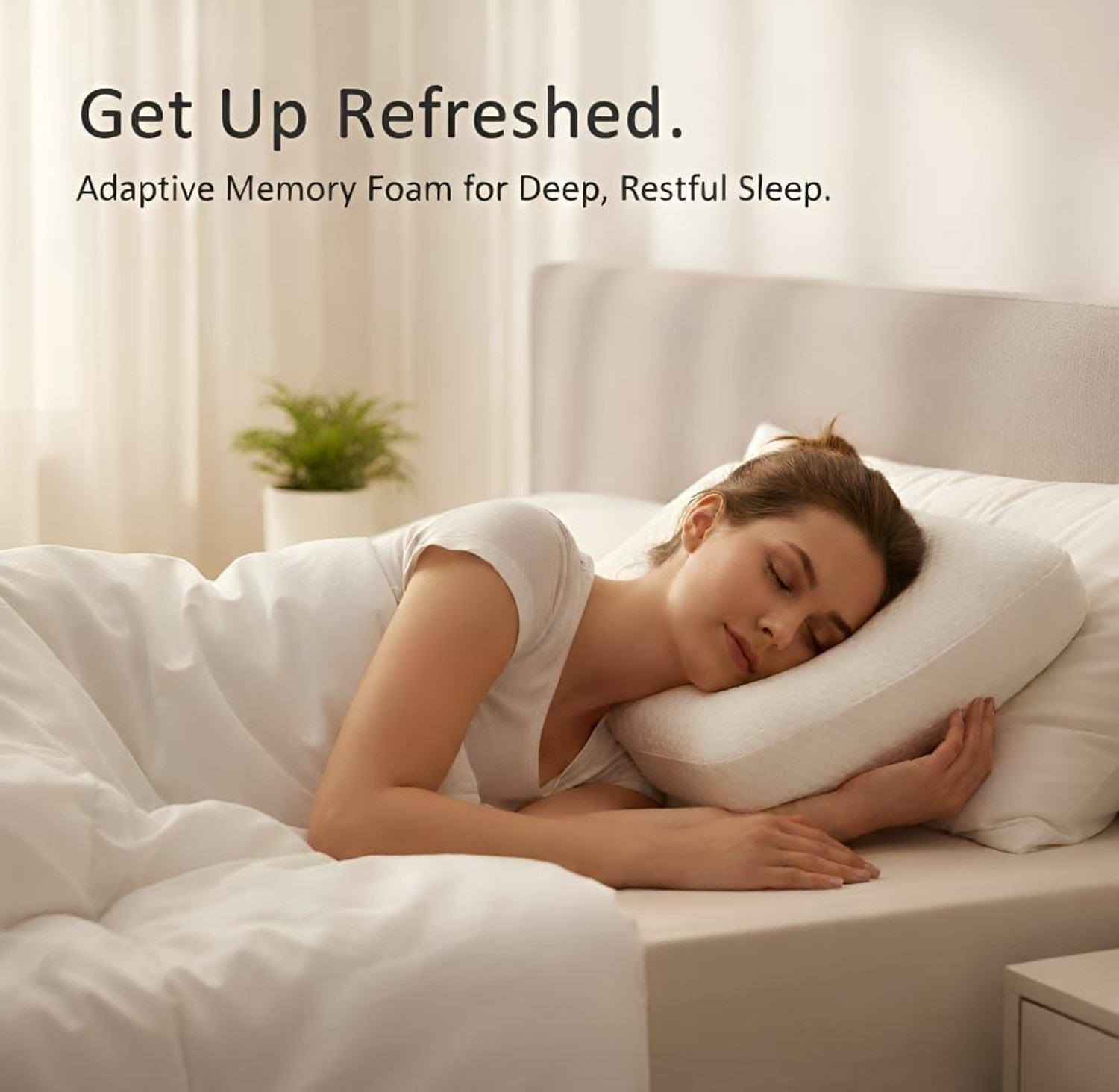 Image of FRIDUP Memory Foam Sleeping Pillow Pack of 1 Geometric