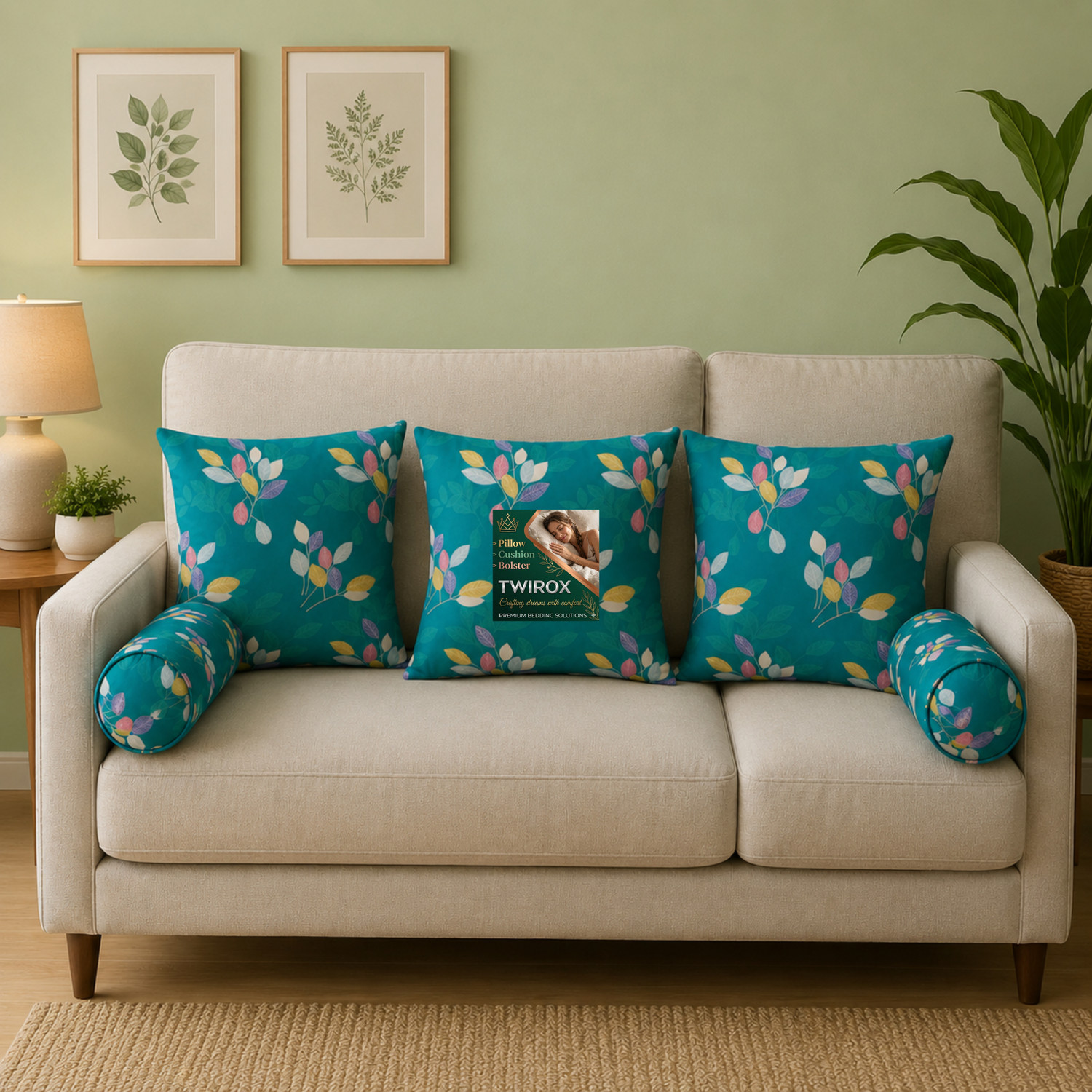 Image of TWIROX Microfibre Bolster Pack of 5 Geometric Luxury