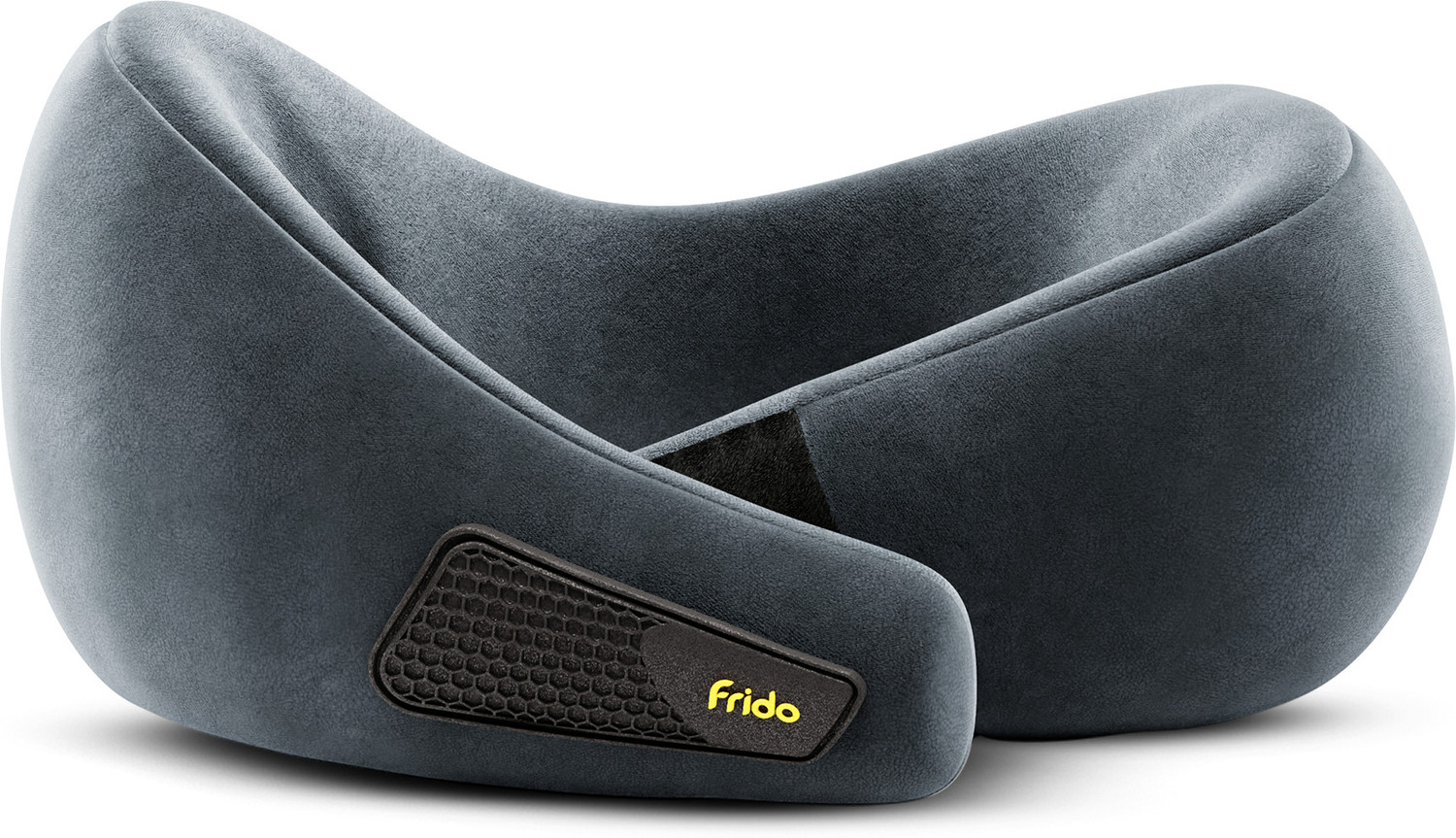 Image of Frido Memory Foam Travel Pillow Pack of 1 Solid Travel Neck Pillow, 100% Hi-Per Foam, Lightweight Neck Support for Flight Travel (Bluish Grey)