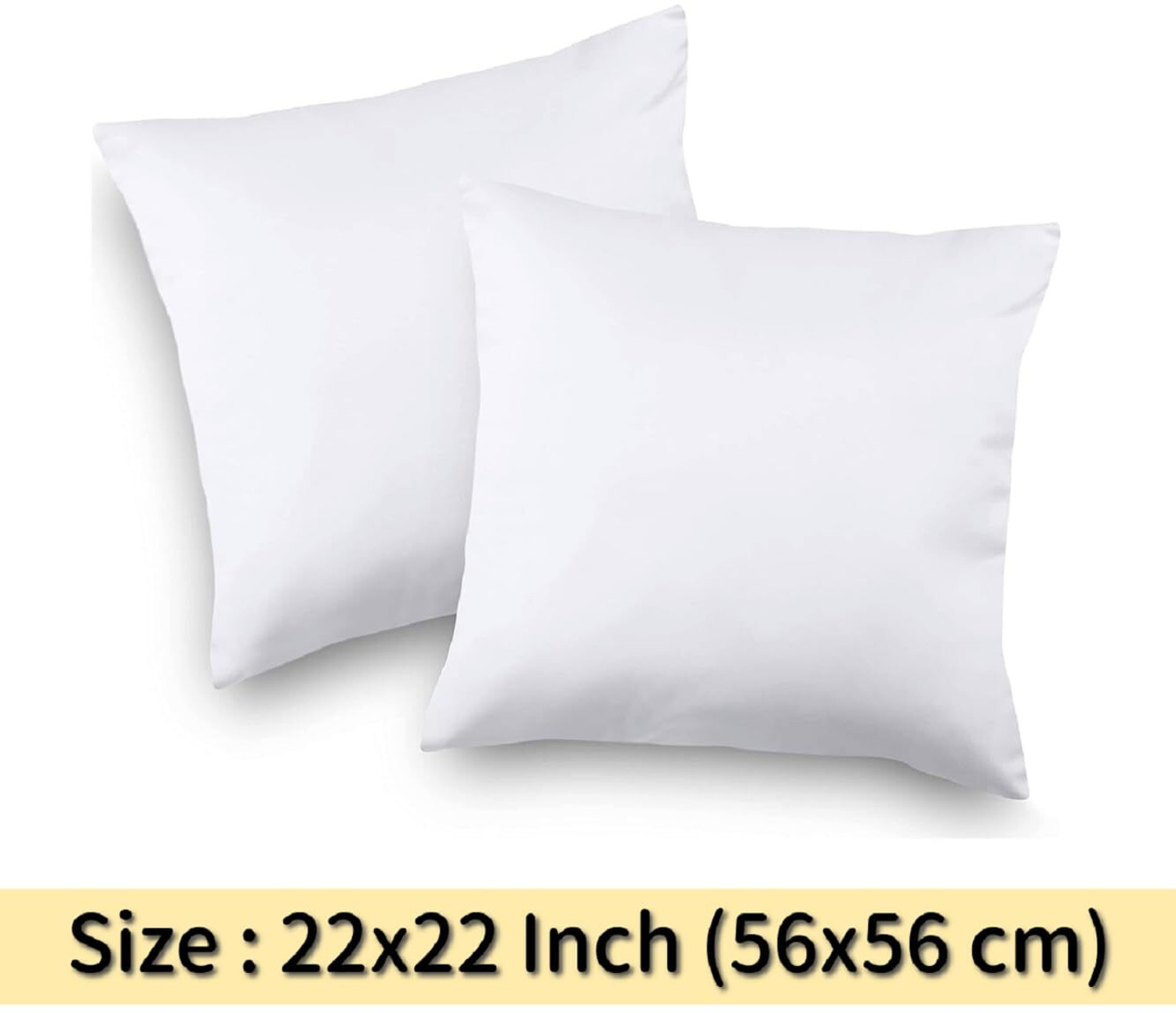 Image of VLYSIUM Polyester Fibre Cushion Pack of 4 Solid Big size 22x22 inch set of 4, square cushion for sofa pillow (55x55 cm Each)