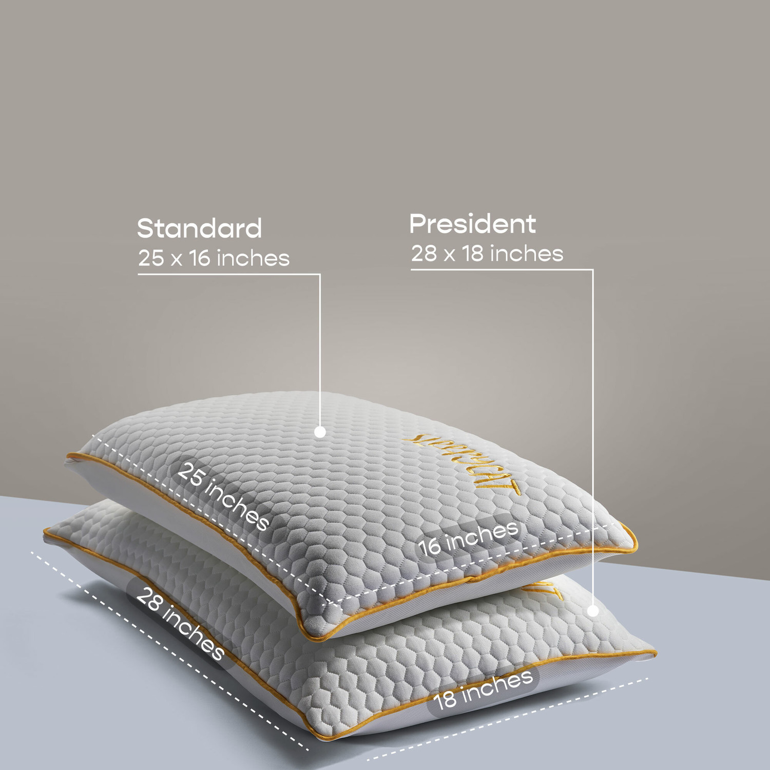 Image of SleepyCat Memory Foam Orthopaedic Pillow Pack of 1 Solid Bamboo Fabric King Size (28x18 inches)