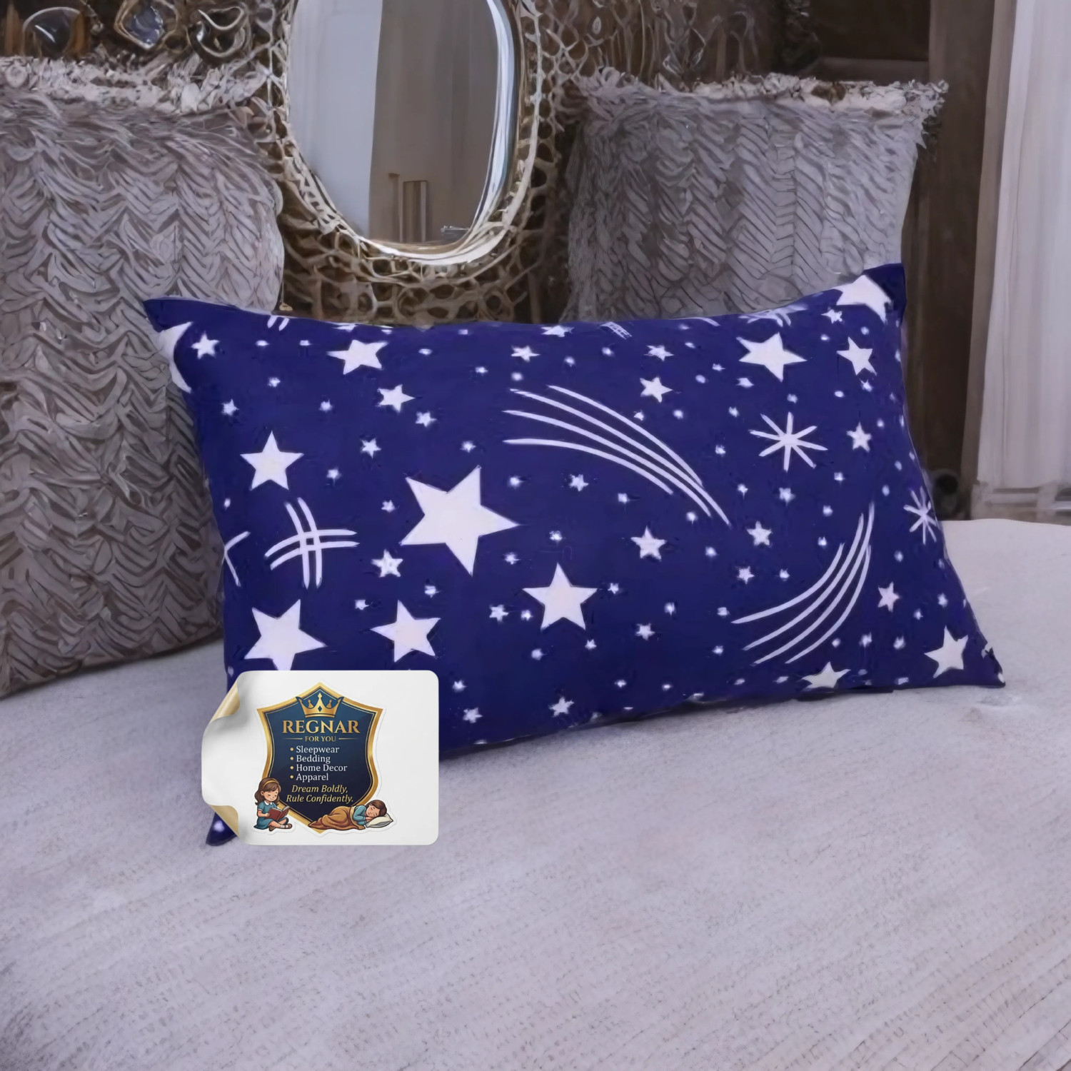 Image of Regnar Microfibre Sleeping Pillow Pack of 1 Abstract Luxury
