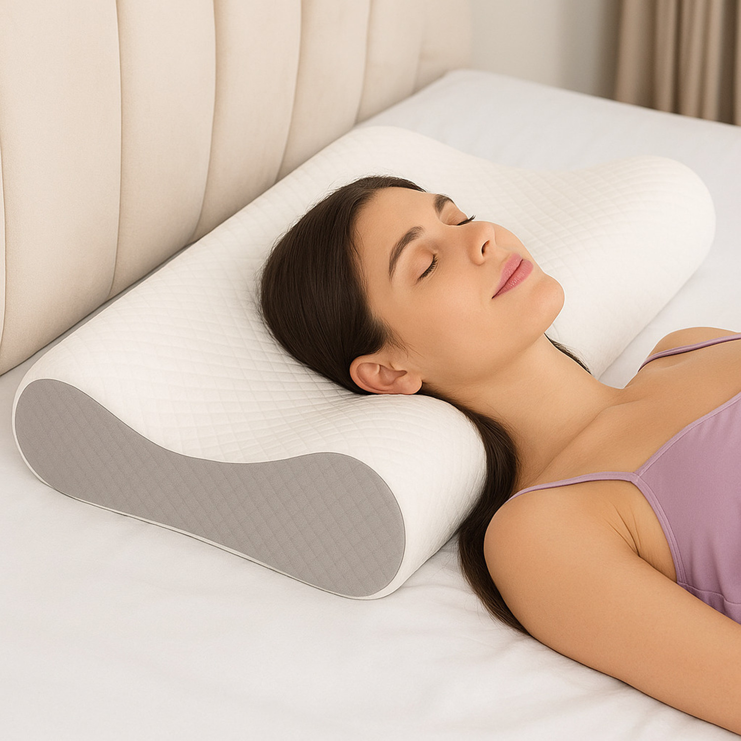 Image of EVAGROW PLUS Memory Foam Orthopaedic Pillow Pack of 1 Geometric ORTHOPEDIC