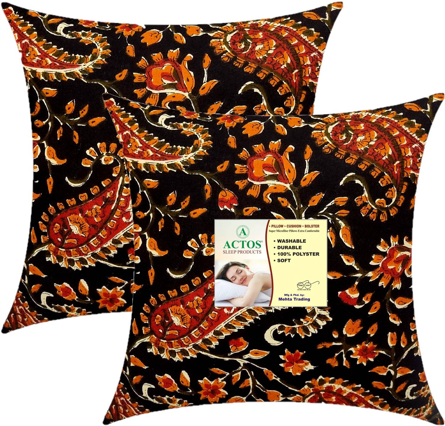 ACTOS Microfibre Cushion Pack of 2 Floral