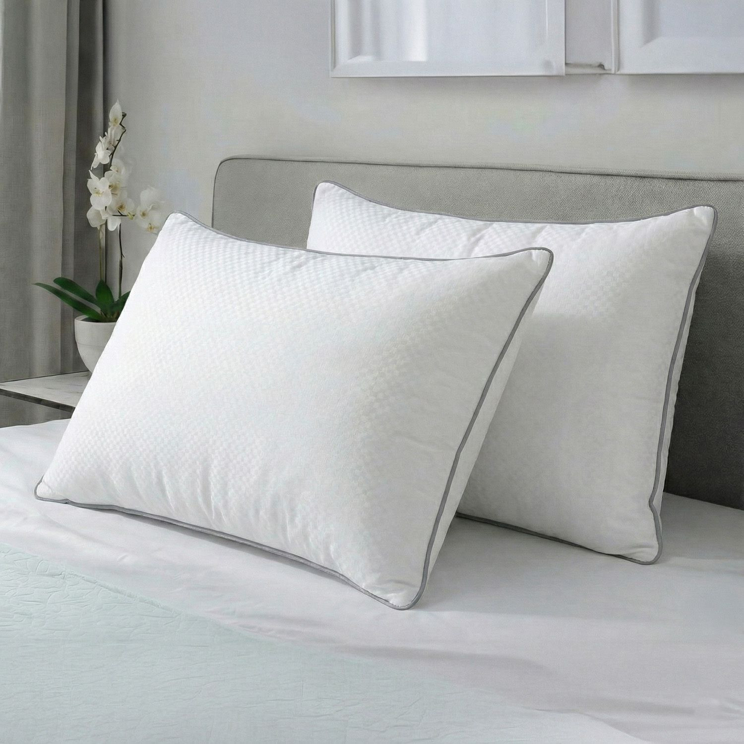 Image of AYKA Microfibre Sleeping Pillow Pack of 2 Solid Soft Microfiber Pillows