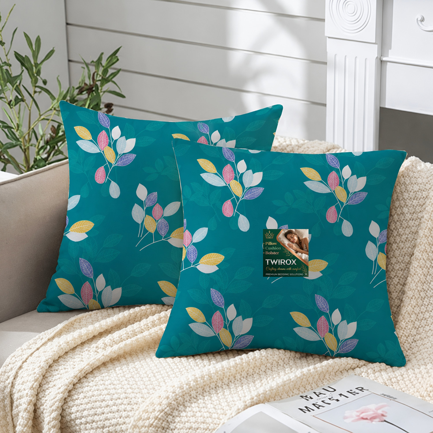 Image of TWIROX Microfibre Bolster Pack of 5 Geometric Luxury