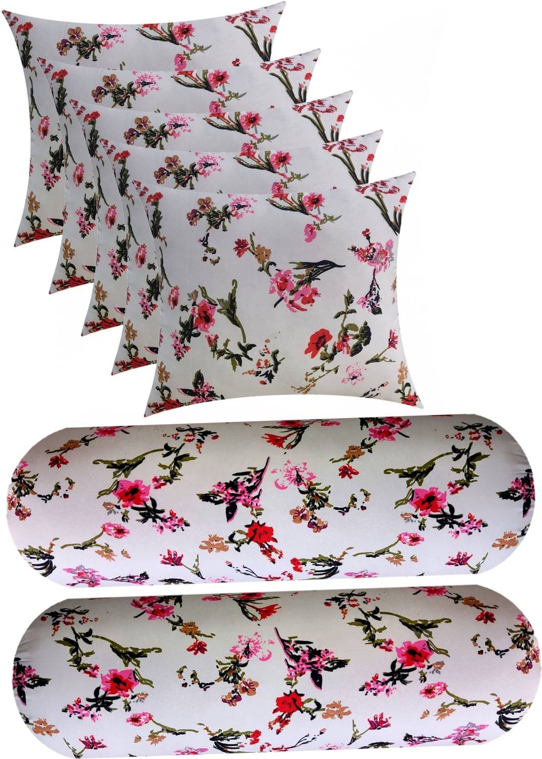 ACTOS Microfibre Bolster Pack of 7 Floral
