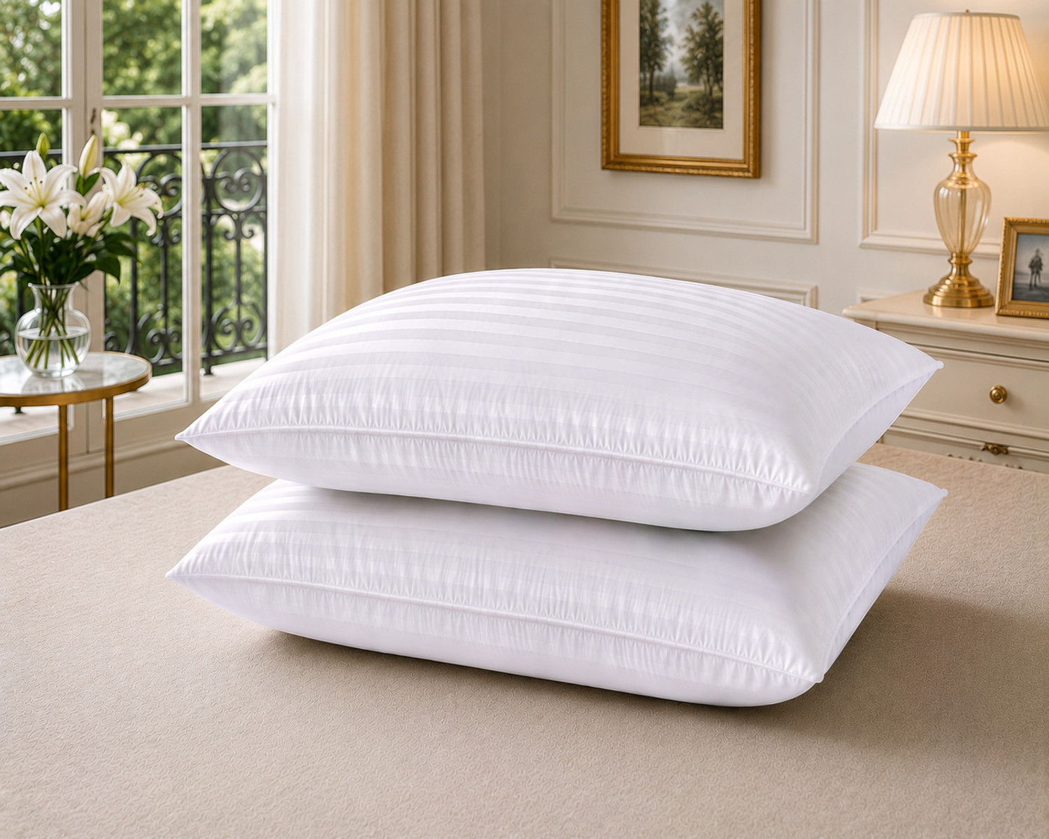 Image of Sifflex Microfibre Sleeping Pillow Pack of 2 Floral Sifflex Premium Sleep Series