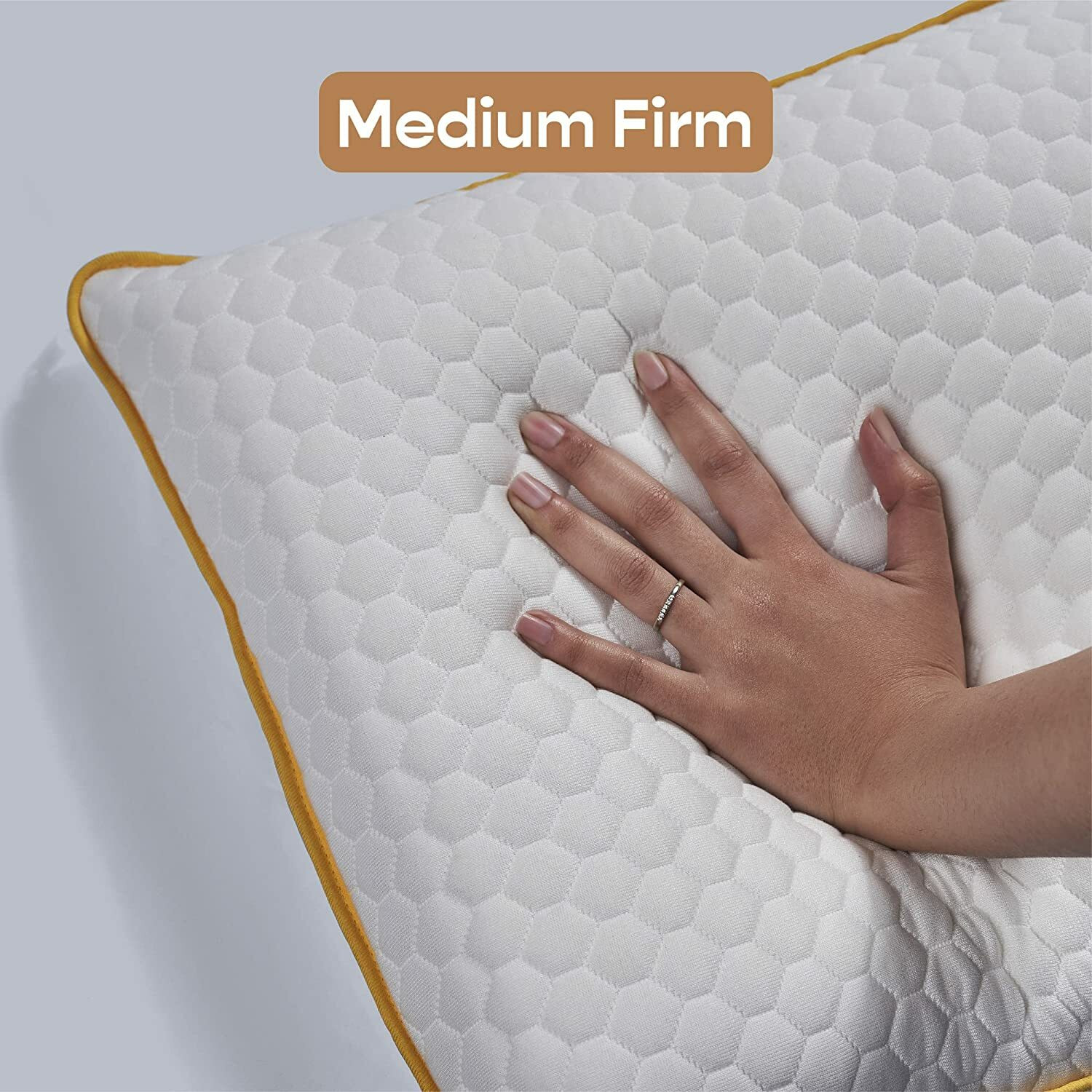Image of SleepyCat Memory Foam Orthopaedic Pillow Pack of 1 Solid Bamboo Fabric King Size (28x18 inches)