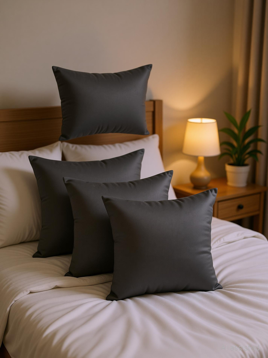 Image of VLYSIUM Polyester Fibre Cushion Pack of 6 Solid cushion 22*22 inch cushion fillers for sofa pillow (55x55 cm)