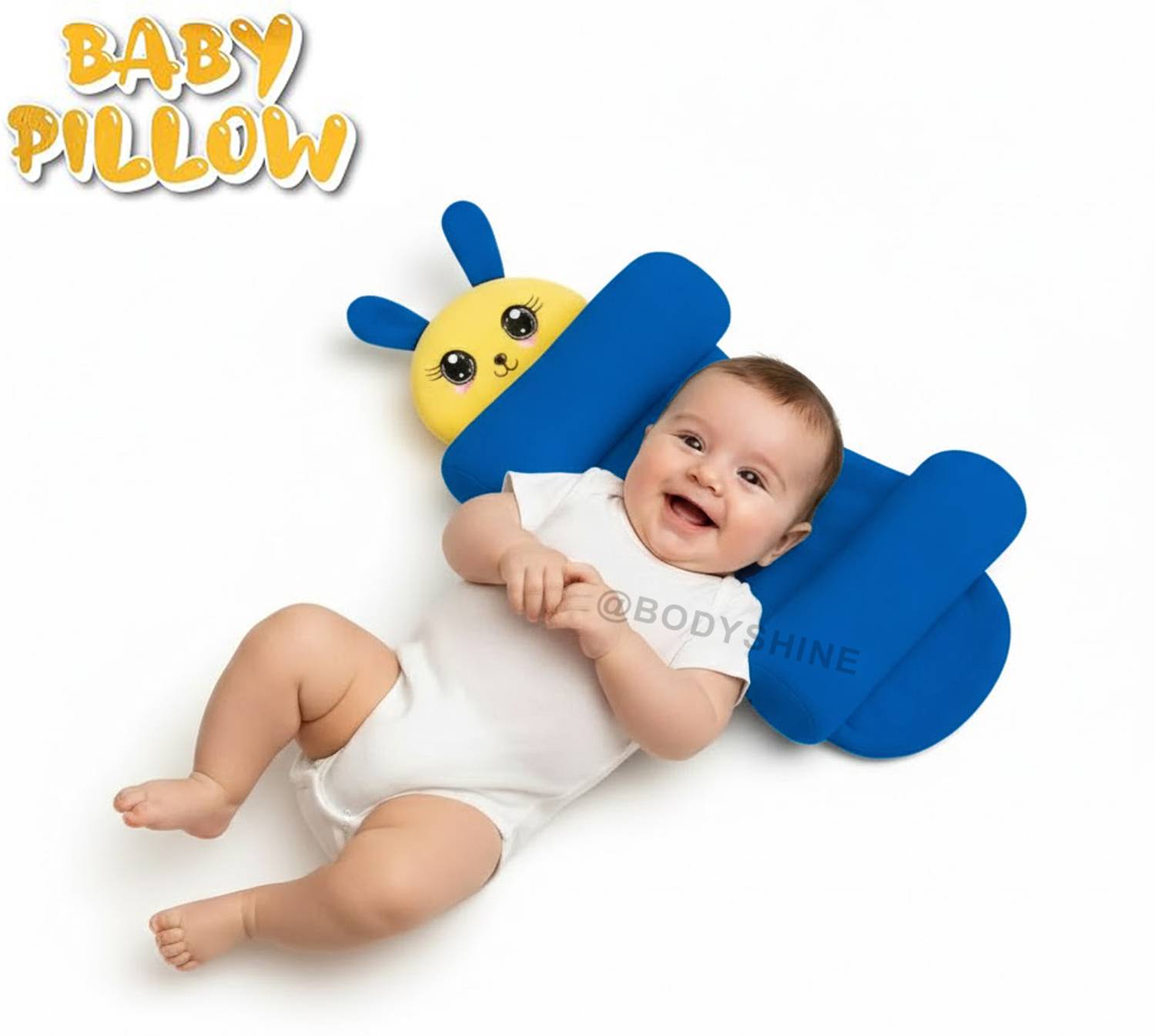 BODYSHINE Microfibre Baby Pillow Pack of 1 Solid