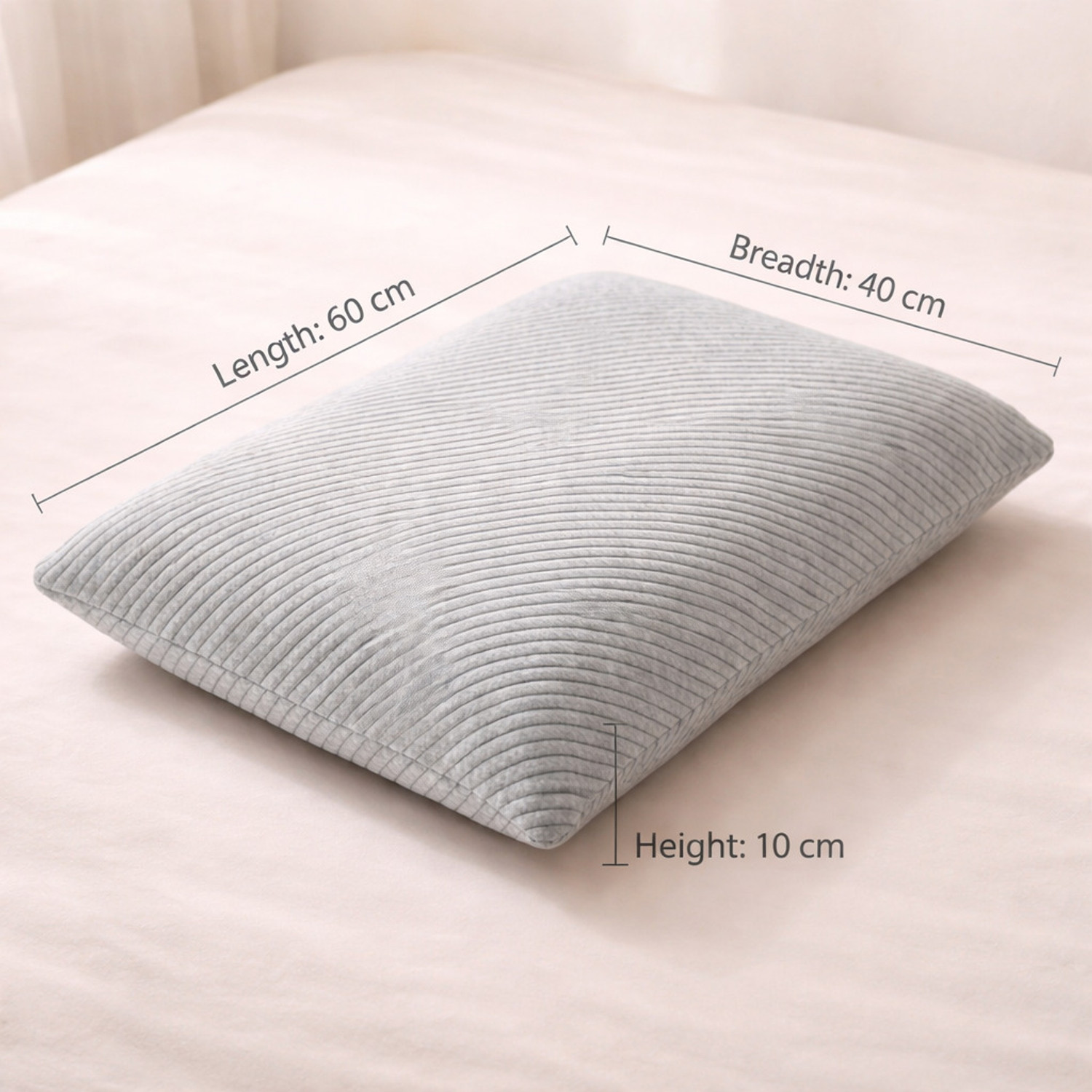 Image of HOMBOX Memory Foam Orthopaedic Pillow Pack of 1 Stripes King Size Memory Foam Pillow