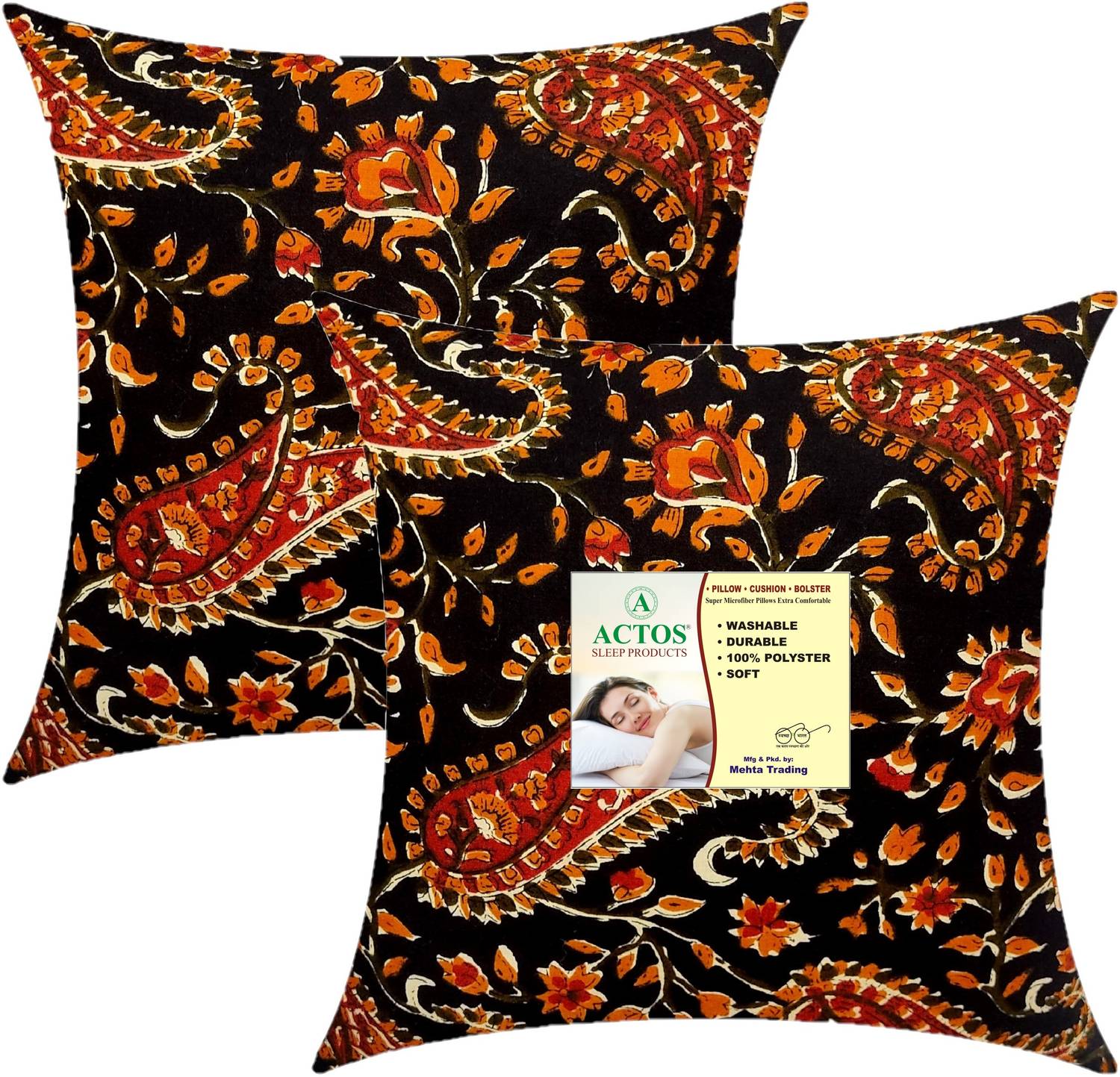 ACTOS Microfibre Cushion Pack of 2 Floral