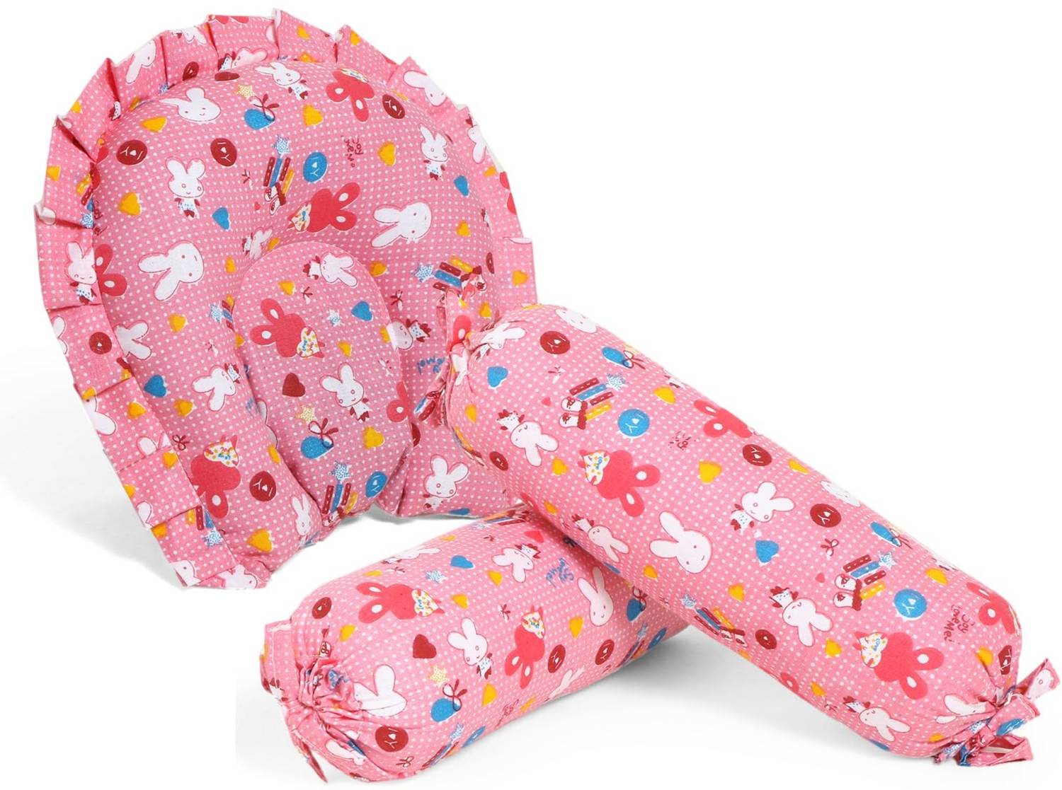 AgroCulture Mustard Seeds, Cotton Baby Pillow Pack of 3 Animals Baby Pillow Set With Bolsters